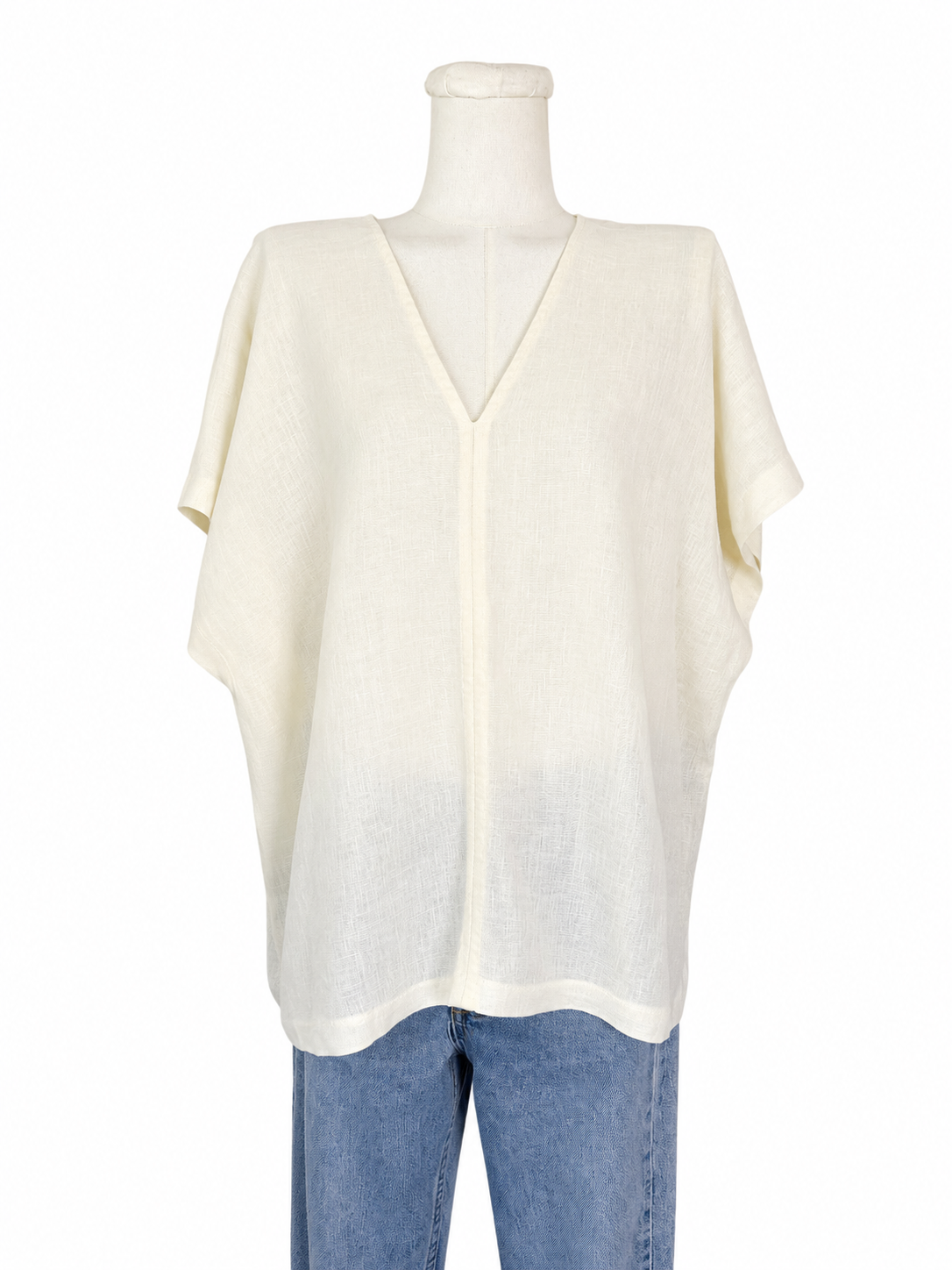 Black Crane V-Neck Top