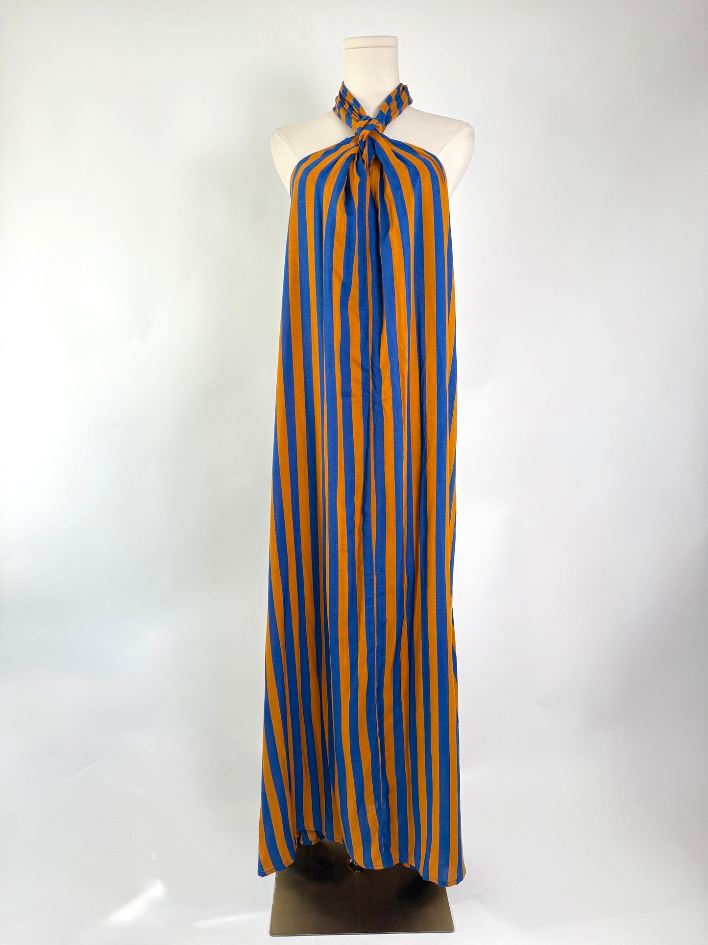 Natalie Martin Stripe Halter Maxi Dress
