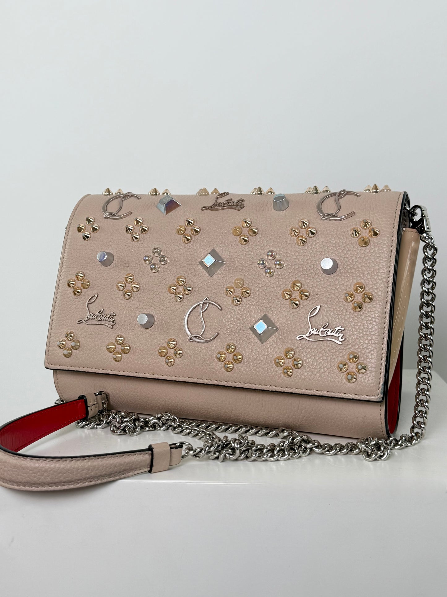 Christian Louboutin Paloma Light Beige Clutch