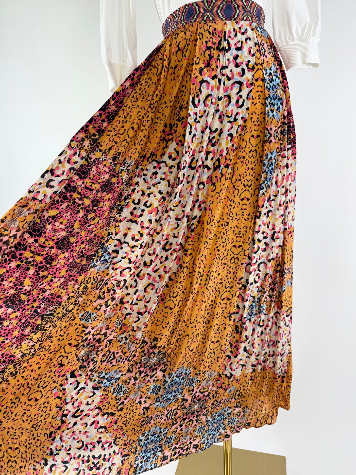 Bhanuni Jyoti Multicolor Pleated Maxi Skirt