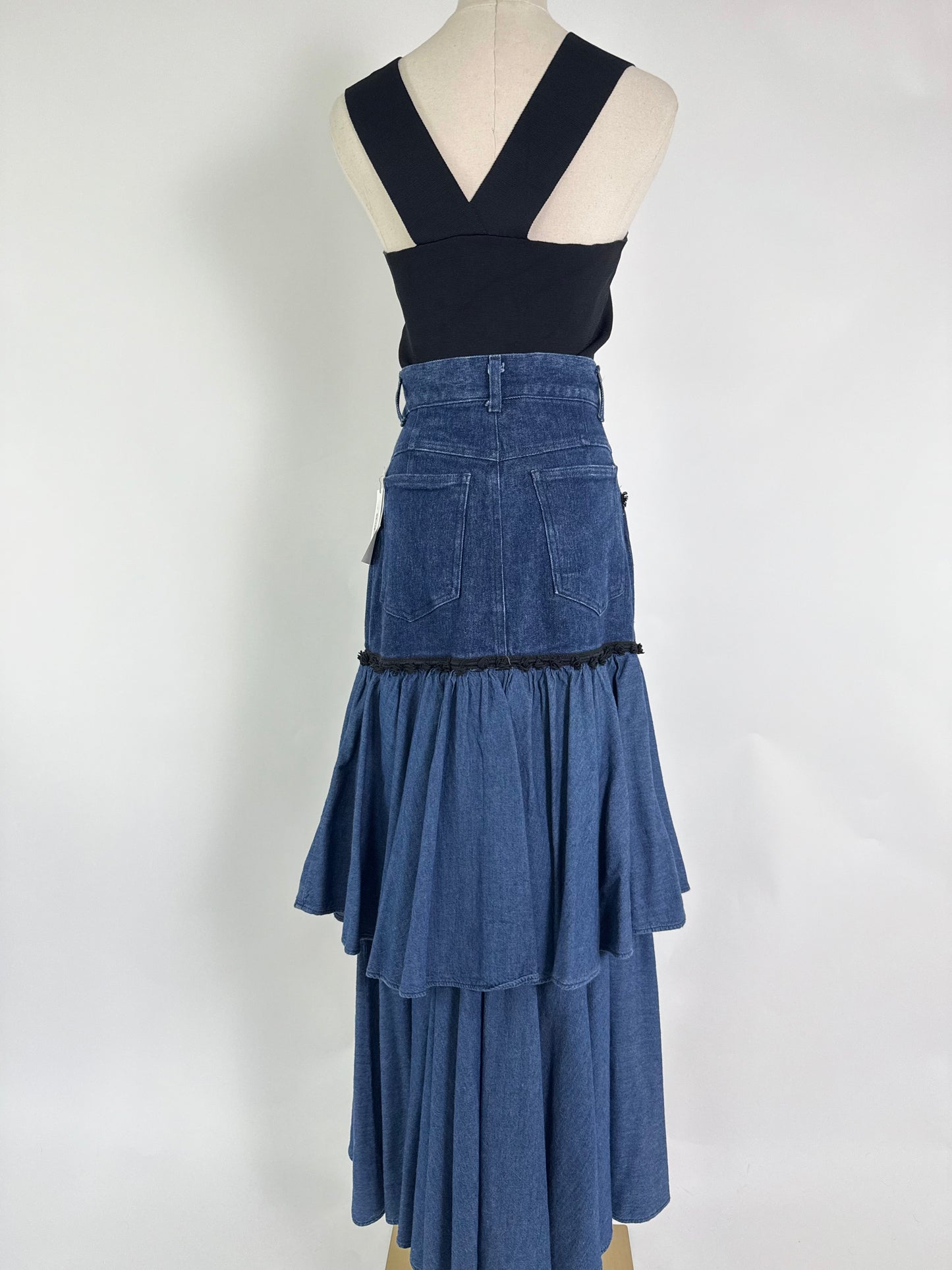 Vintage Collectors Moschino Denim Ruffle Skirt