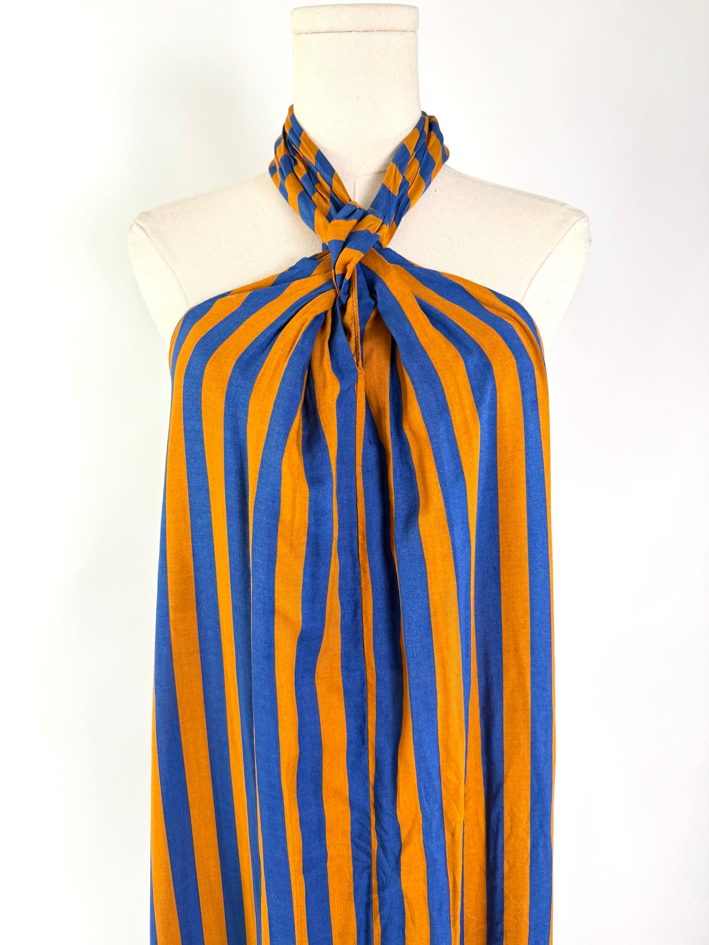 Natalie Martin Stripe Halter Maxi Dress