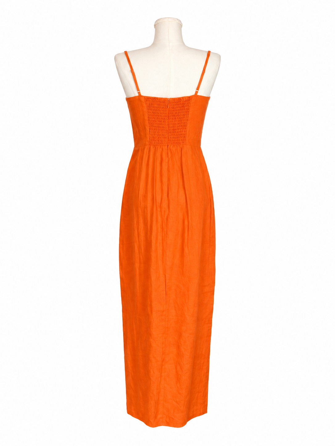 Reformation Orange Linen Maxi Dress