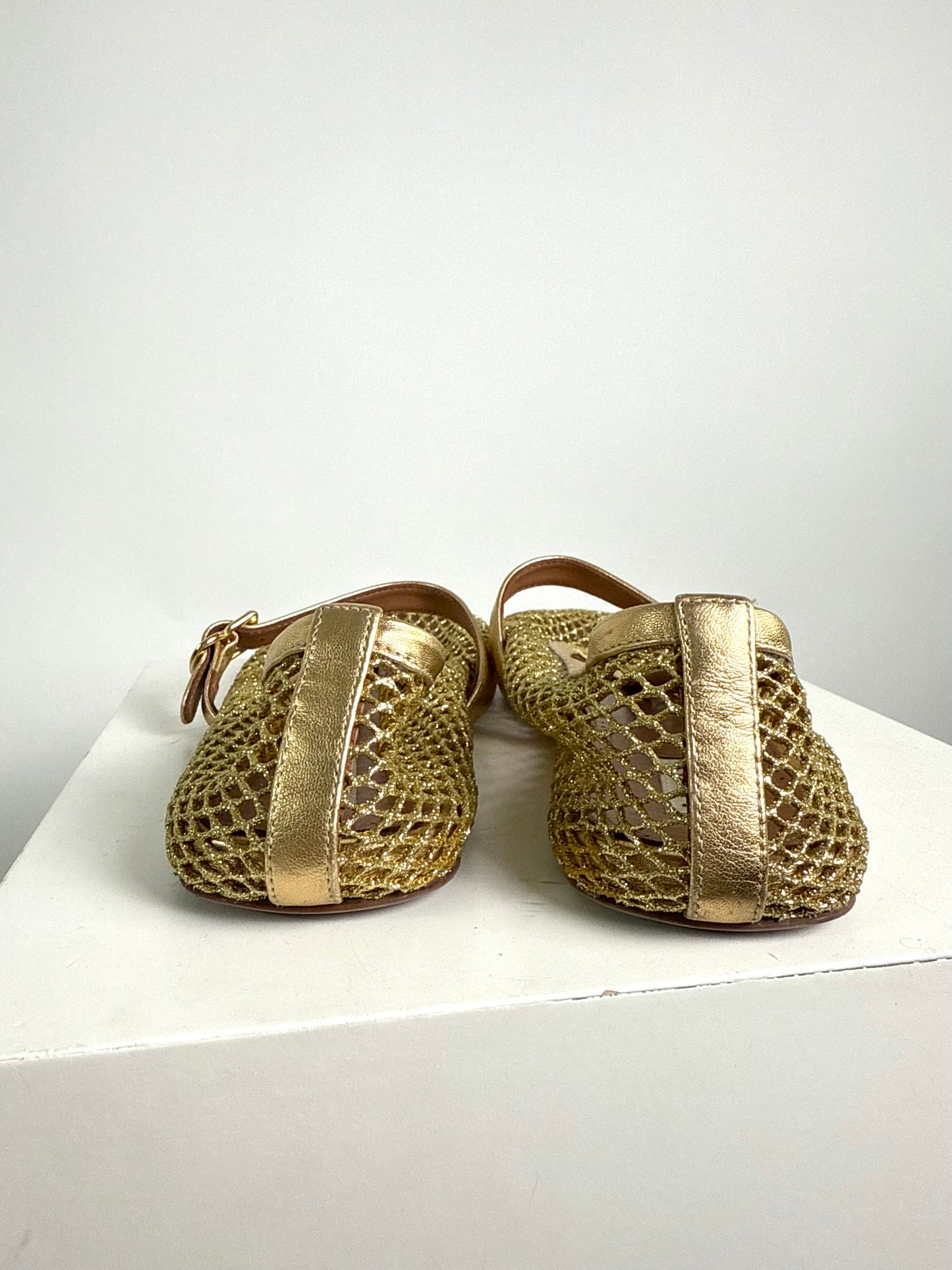 Alaia Gold Mesh Flats
