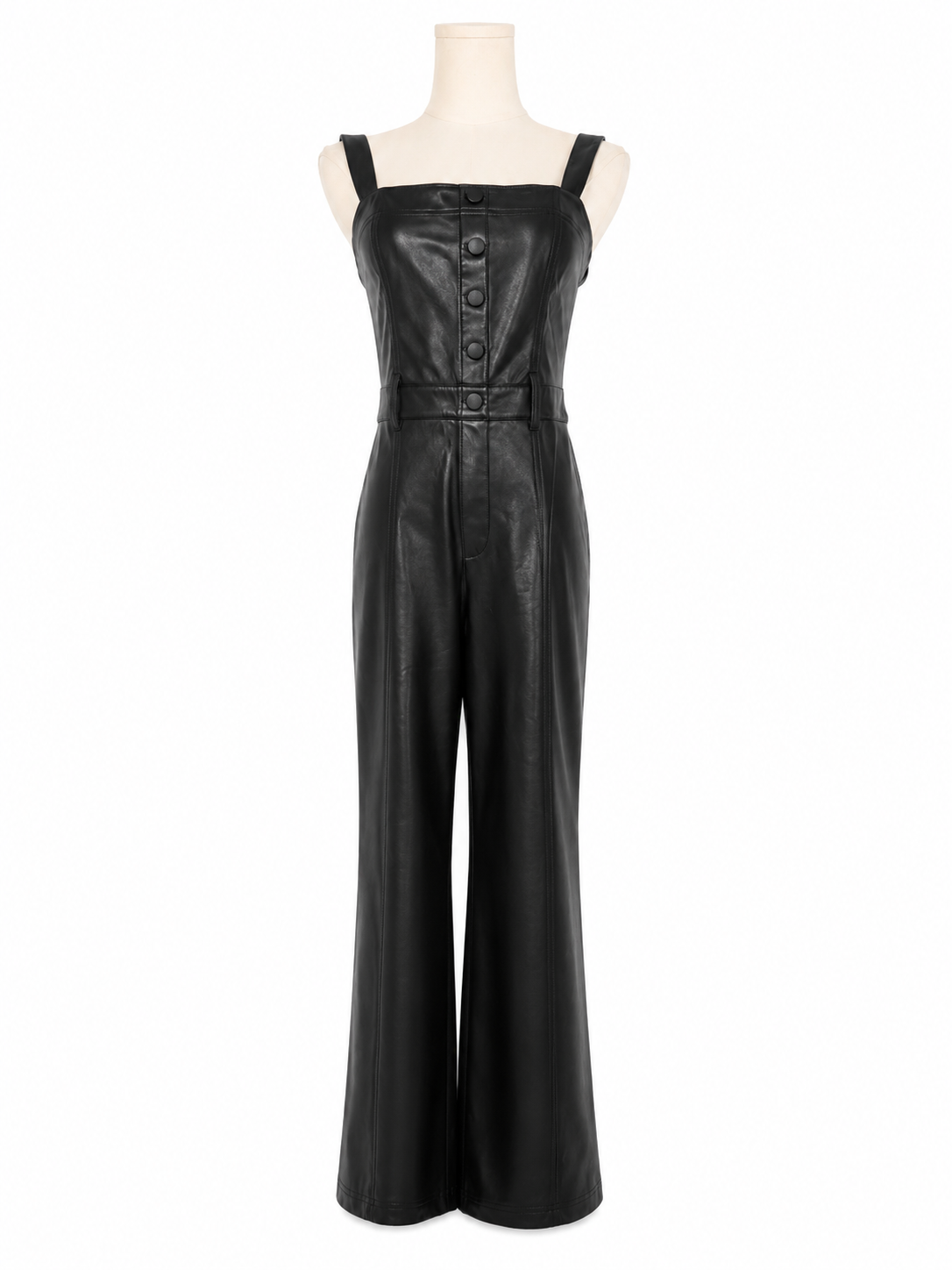 Alice & Olivia Lunette Vegan Leather Jumpsuit