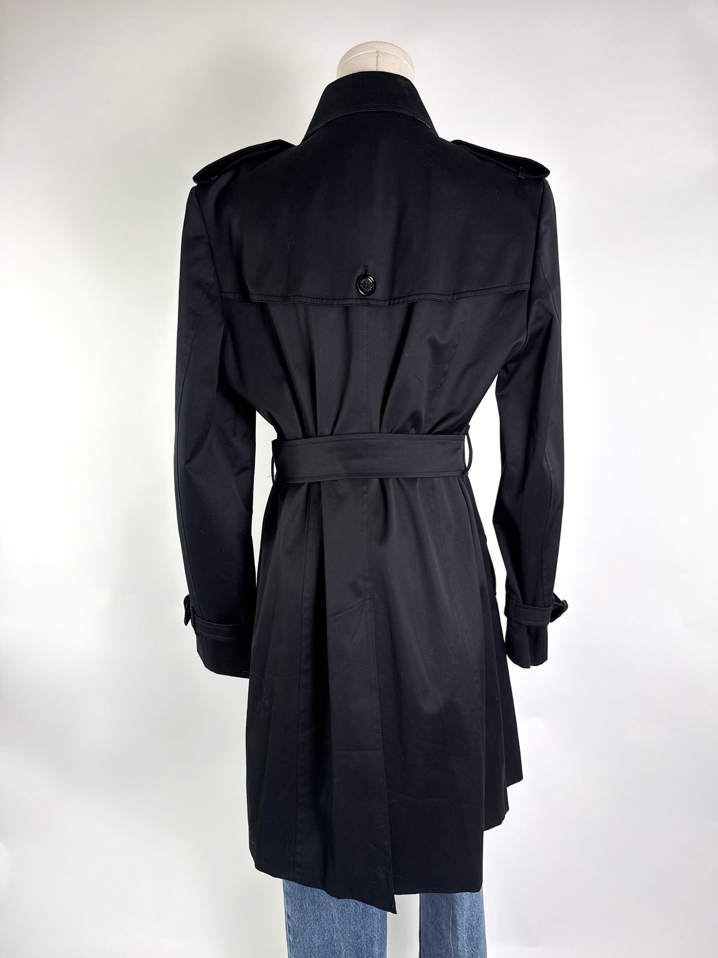 Burberry Mid-Length Trench Coat Kensington Black