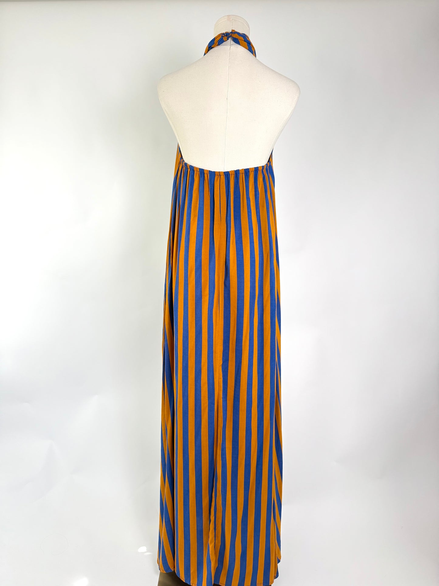 Natalie Martin Stripe Halter Maxi Dress