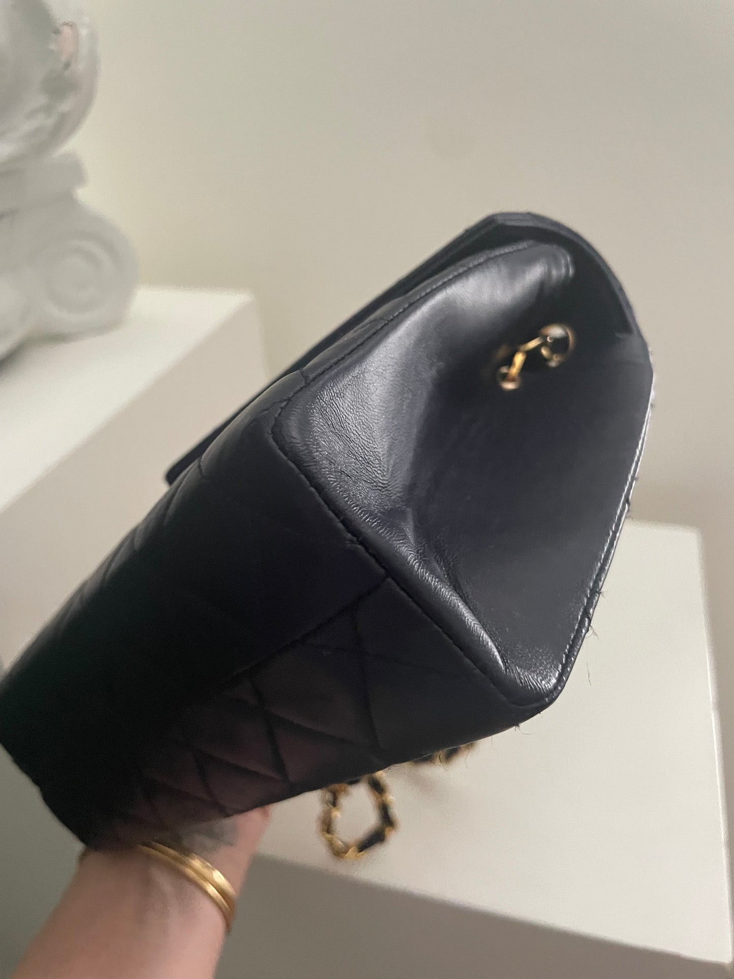 Vintage Chanel Big Coco Small Navy Lambskin Bag 24K GHW