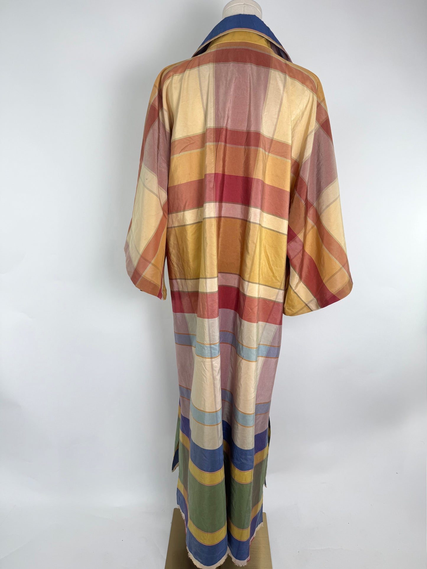 Ombre Plaid Silk Caftan