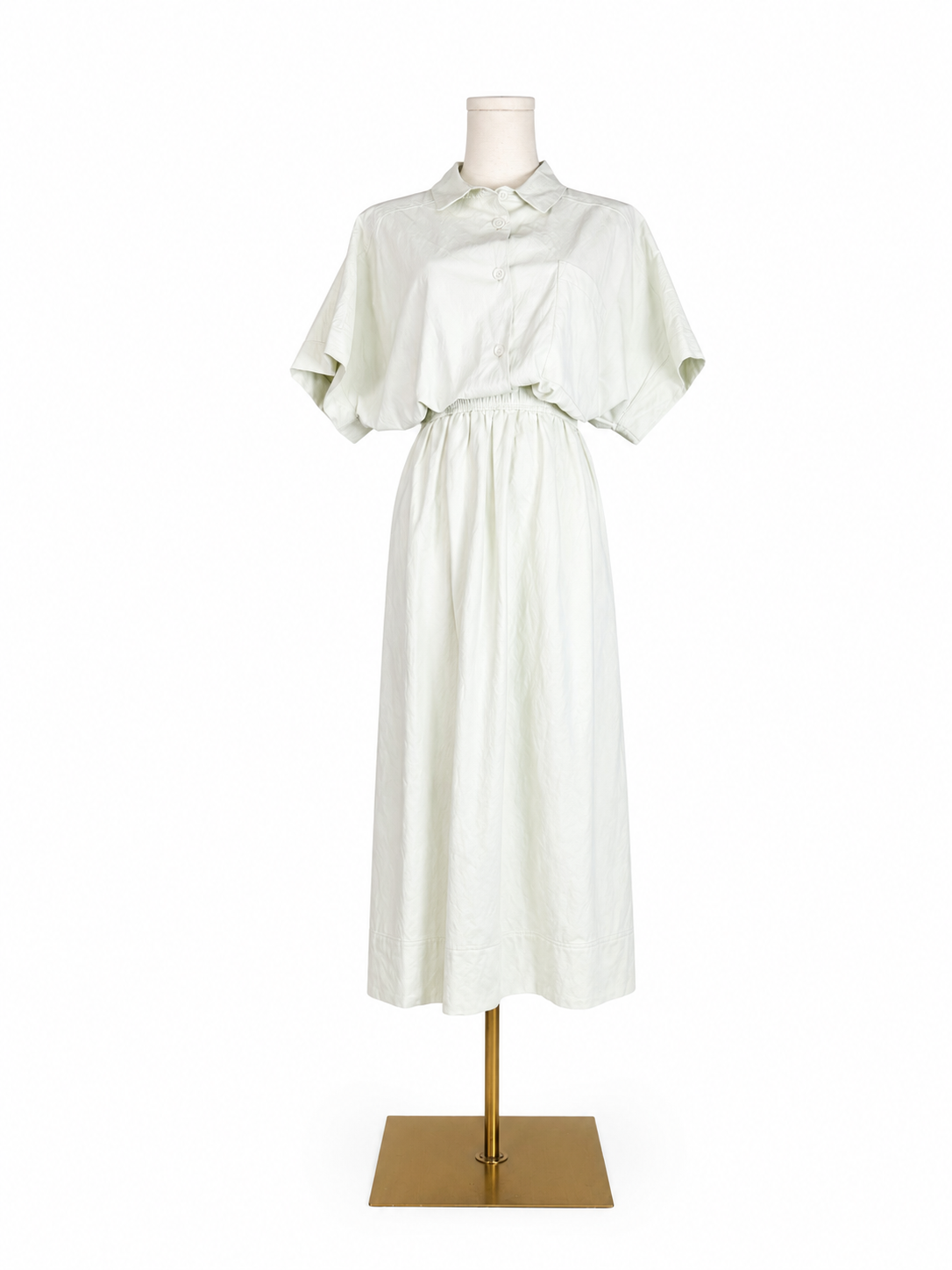 Pharaoh Claudia Skirt In Faux Leather Ivory