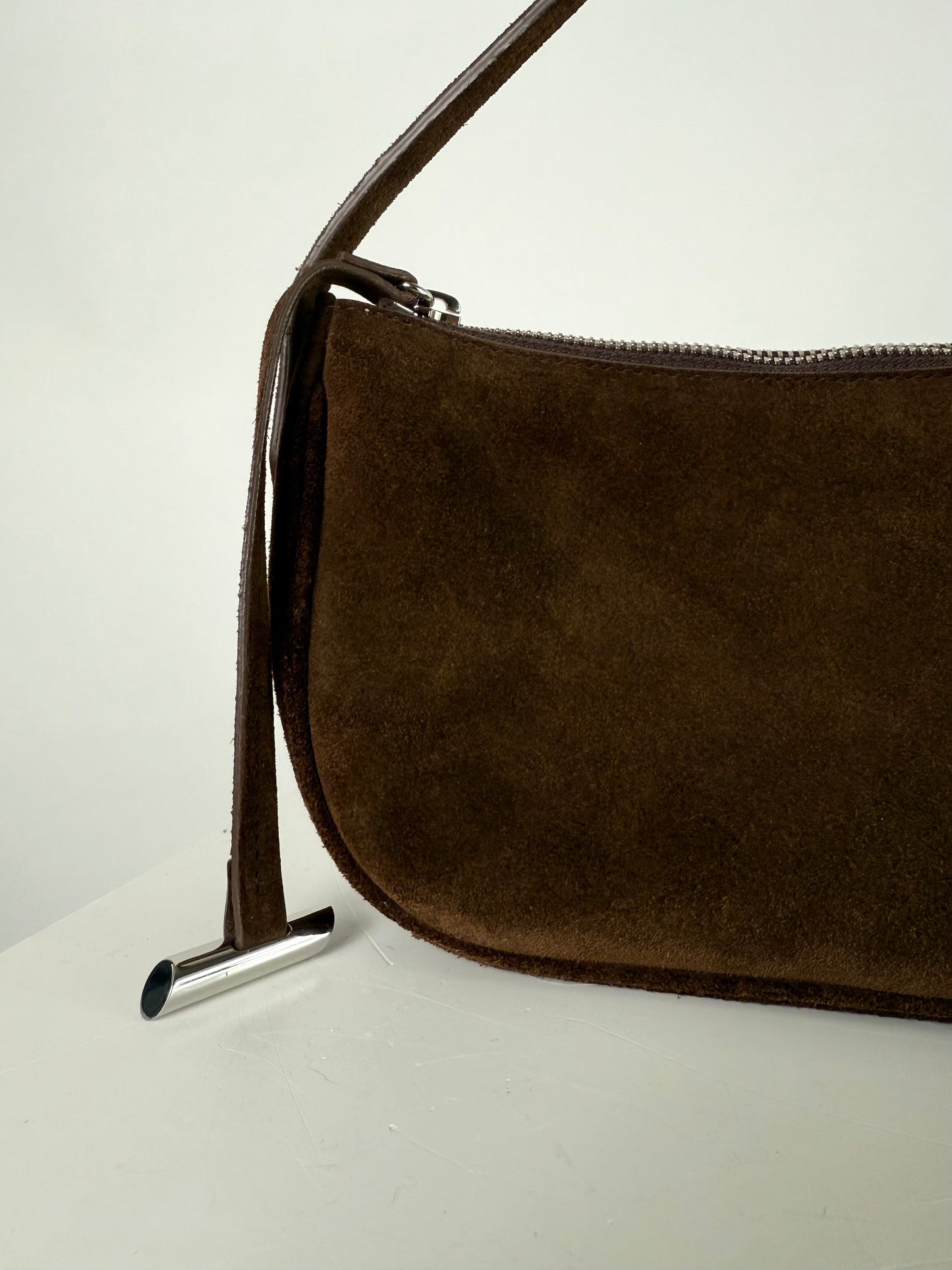 Little Liffner Mini Moon Suede Shoulder Bag