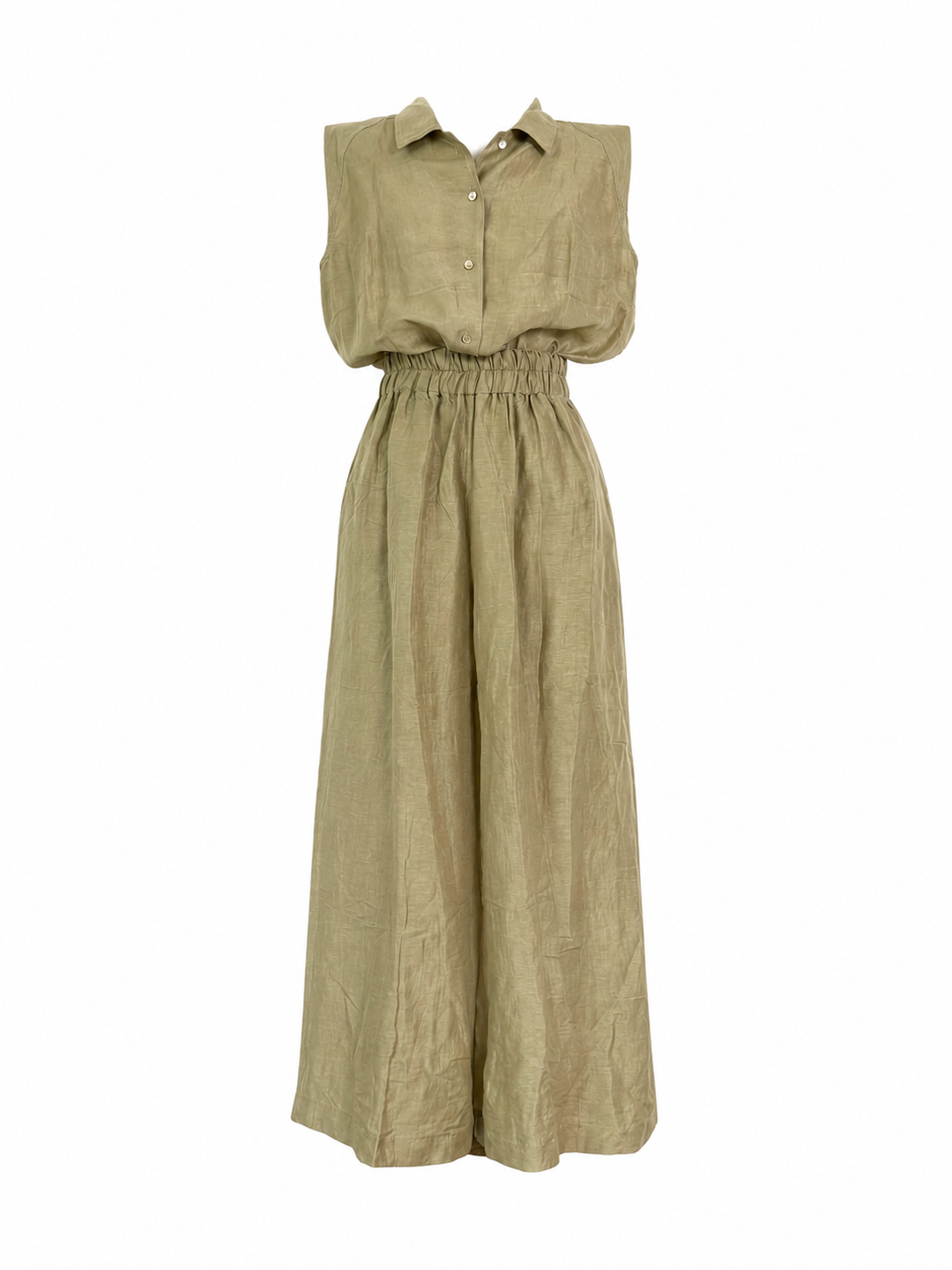 Vintage Sergio Pellari Silk & Linen Sleeveless Button Up Top