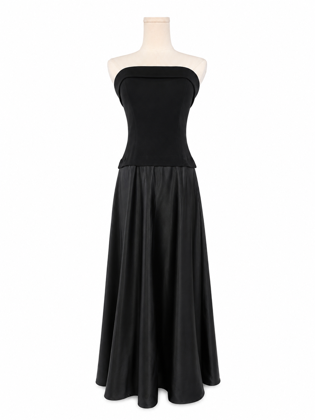 Vintage Tadashi Black Strapless Maxi Dress