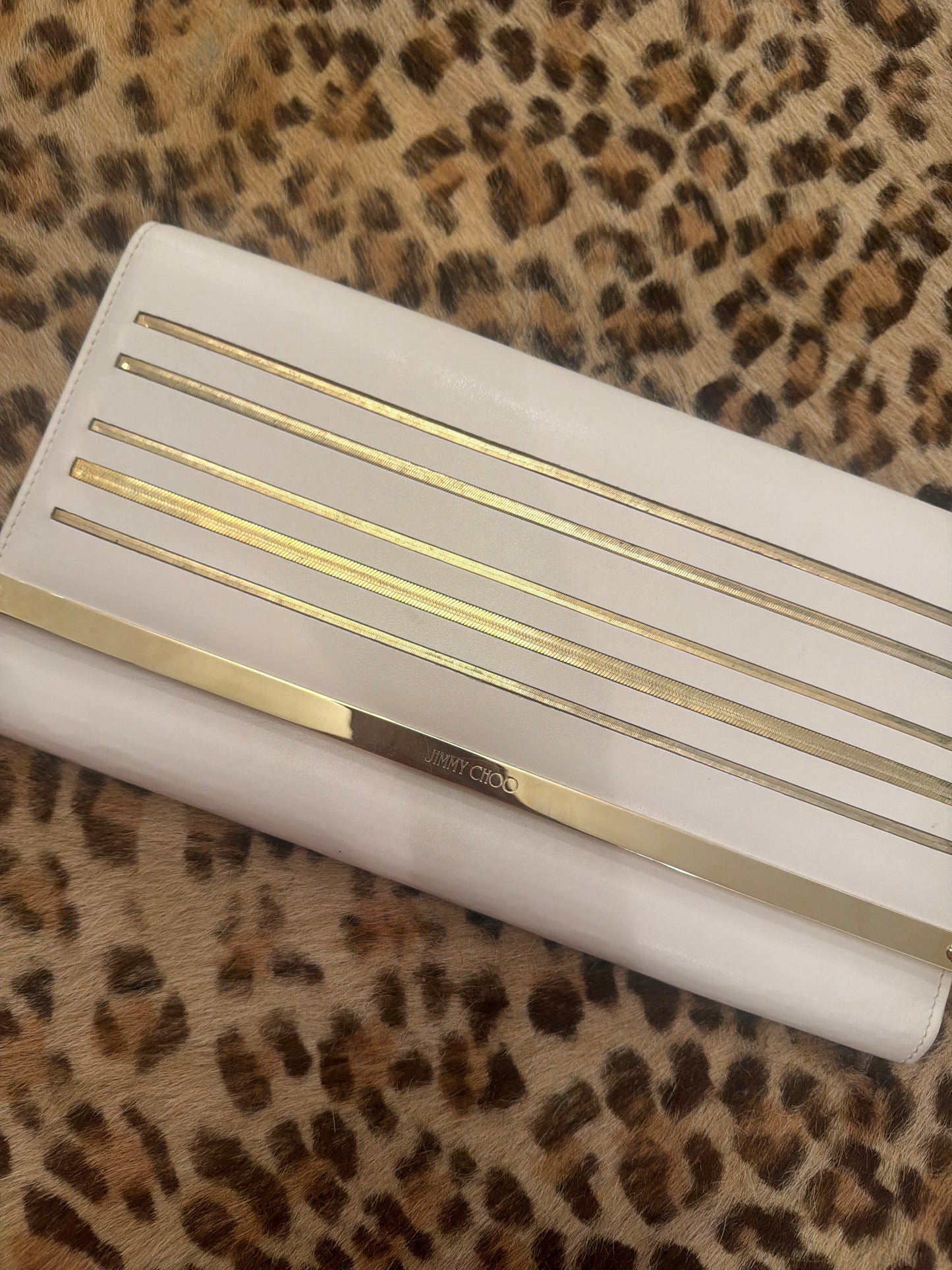 Jimmy Choo White / Gold Clutch