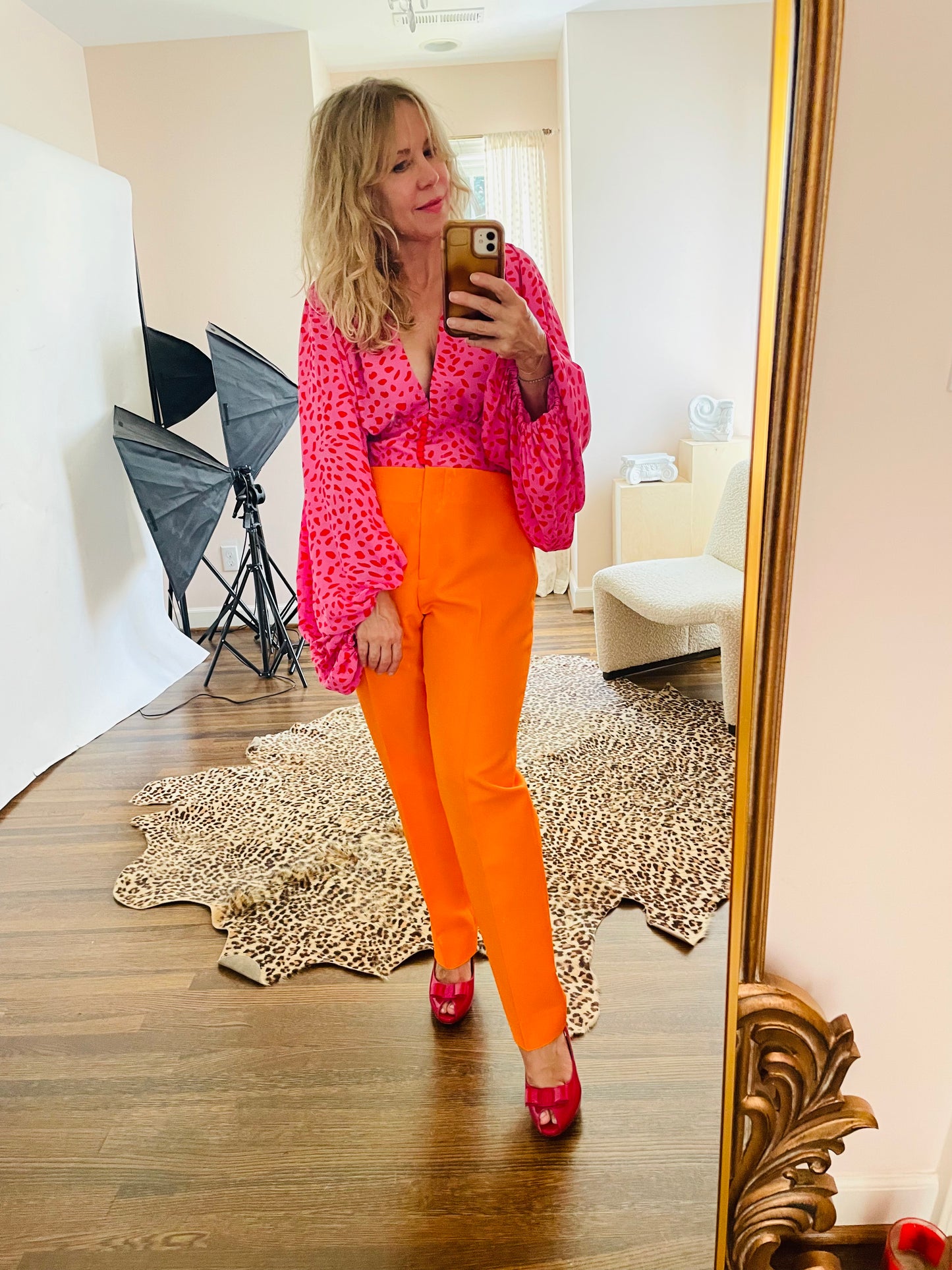 Signature Pink and Red Blouse