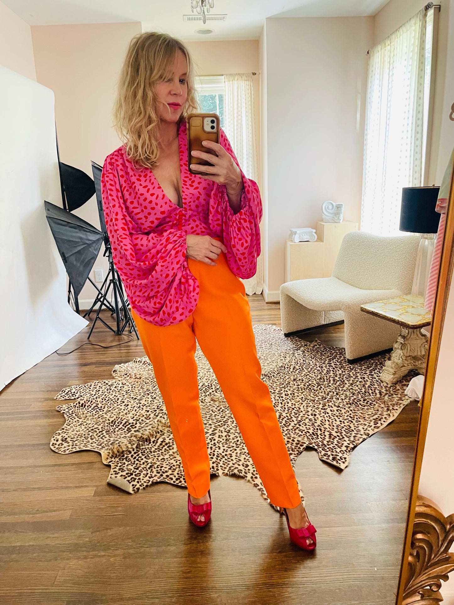 Signature Pink and Red Blouse