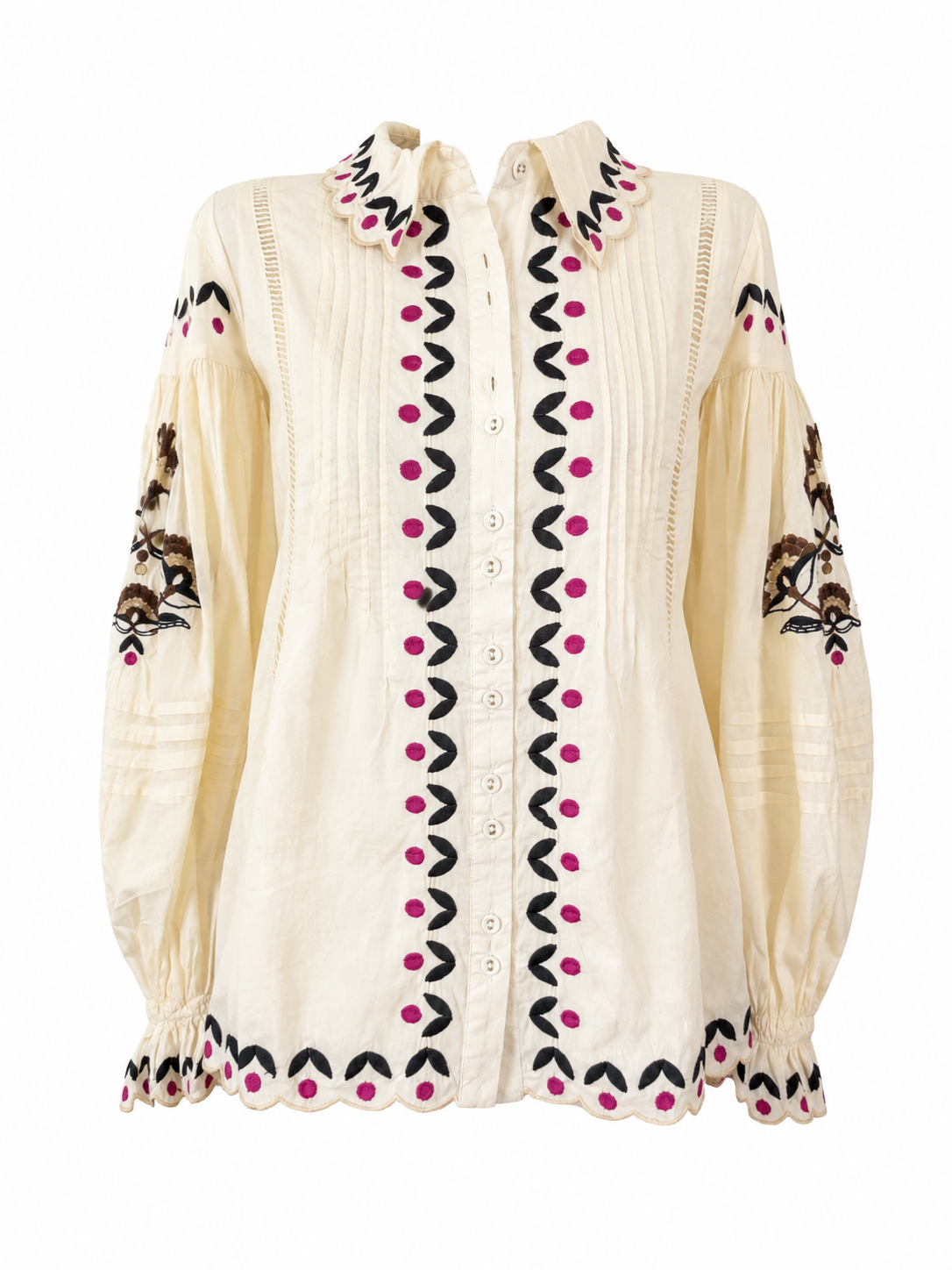 Farm Rio Palms Paradise Embroidered Top