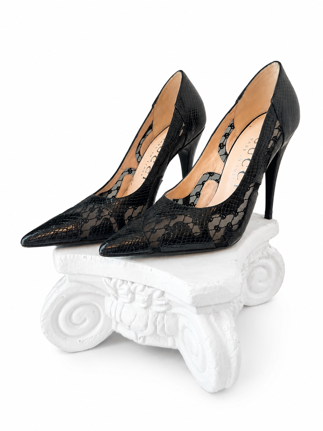 Gucci Python Lace Heel