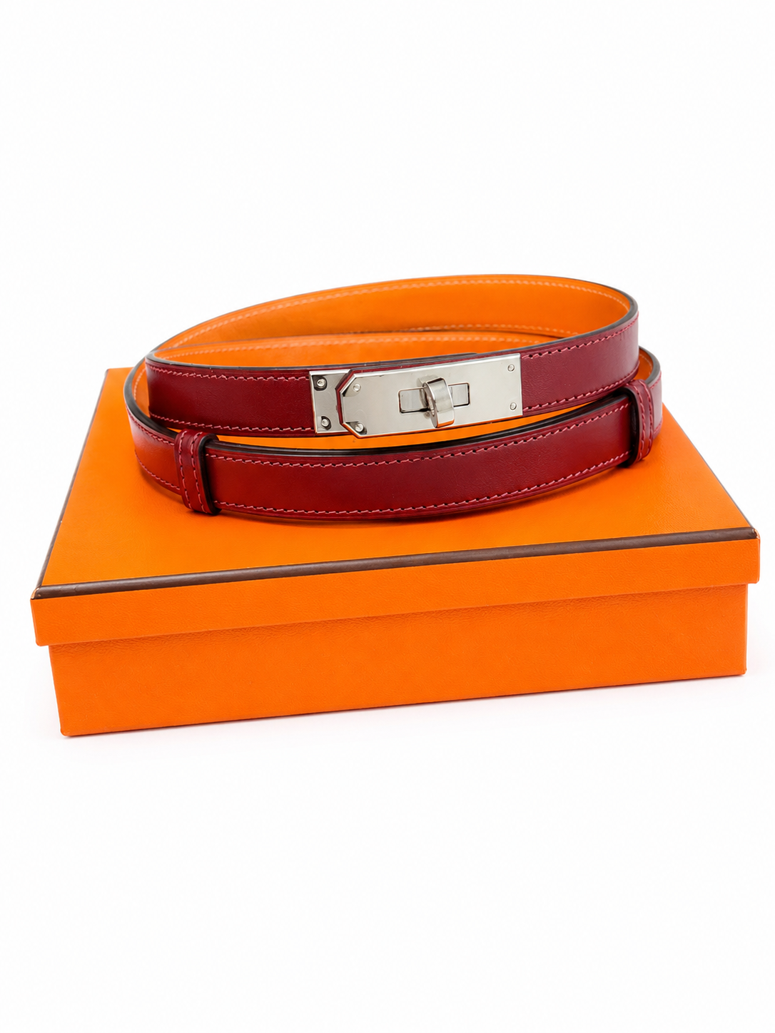 Hermes Kelly Belt 18 Red/Rouge