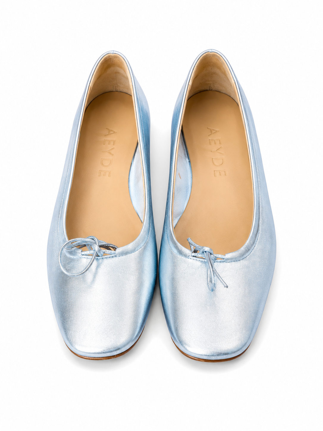 Aeyde Silver Ballet Flats