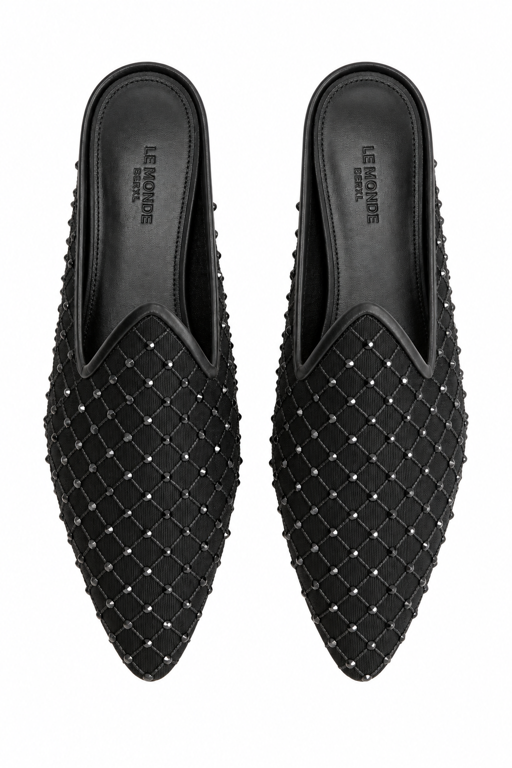 Le Monde Berylvenetian Mule Black Mesh Crystals