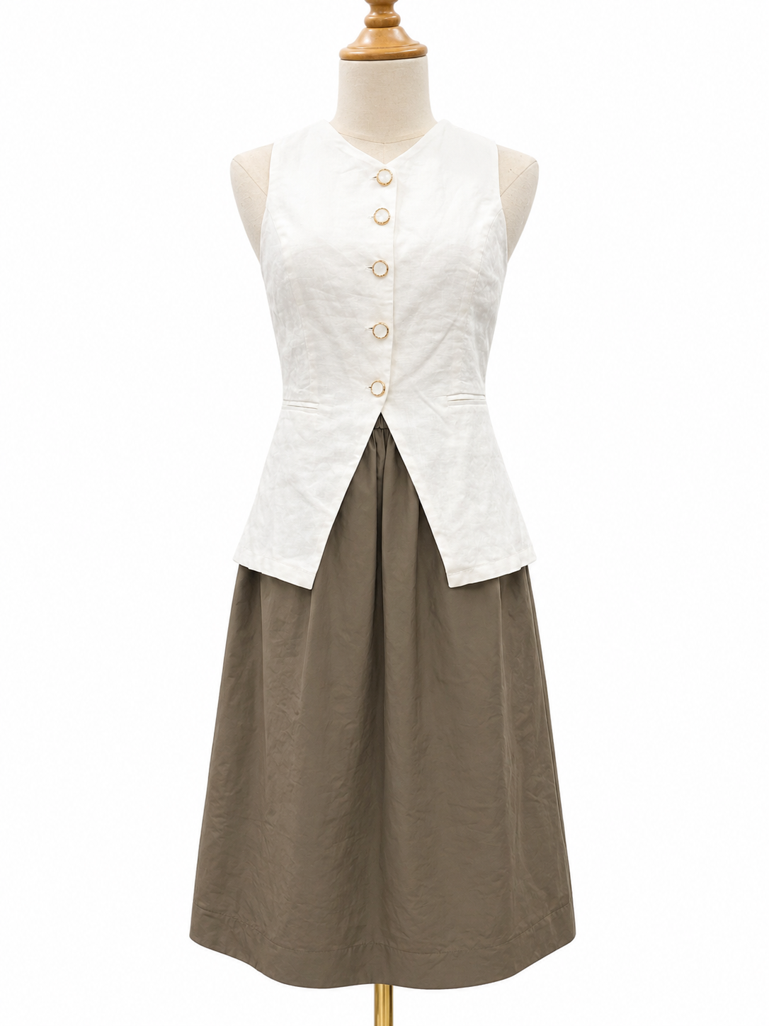 Tibi Army Green Italian Sporty Skirt