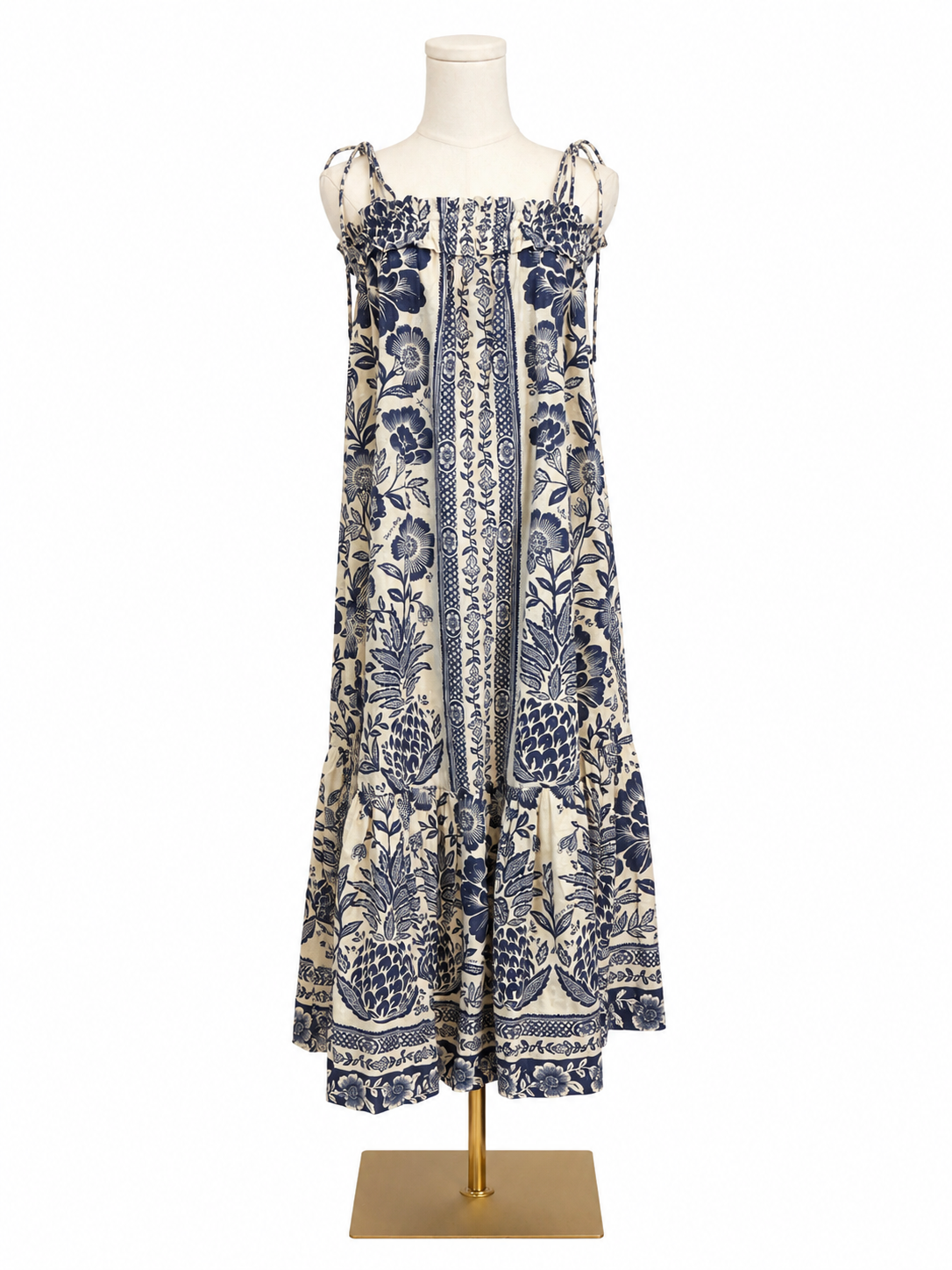 Farm Rio Blue Pineapple Garden Midi Dress NWT