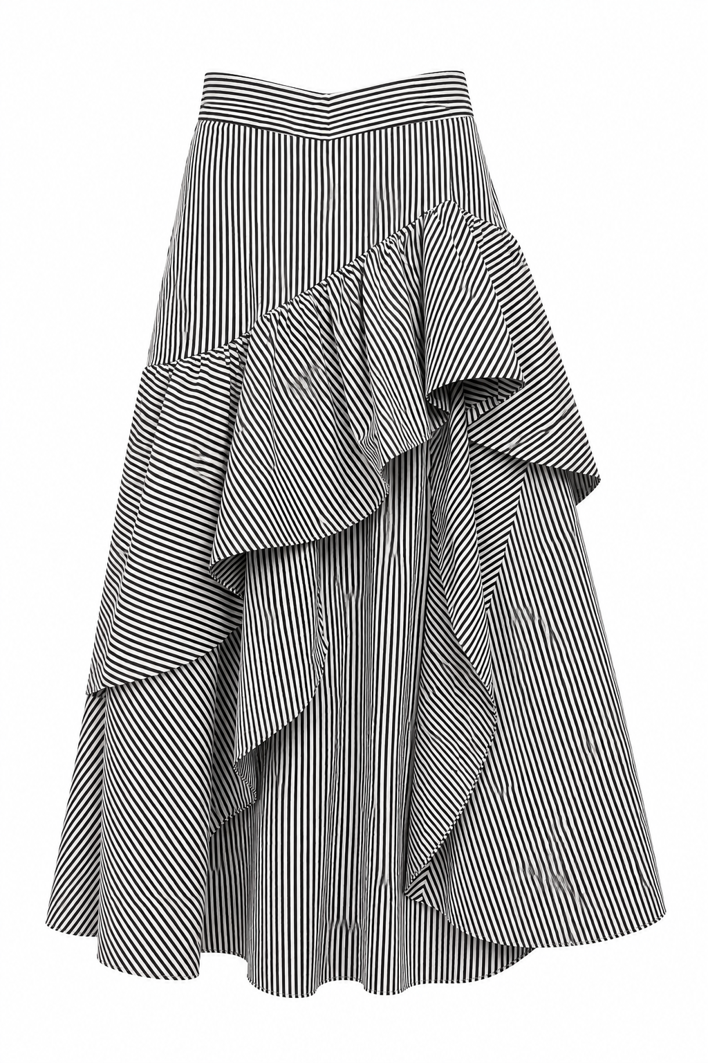 Curaae Ruffle Stripe Skirt