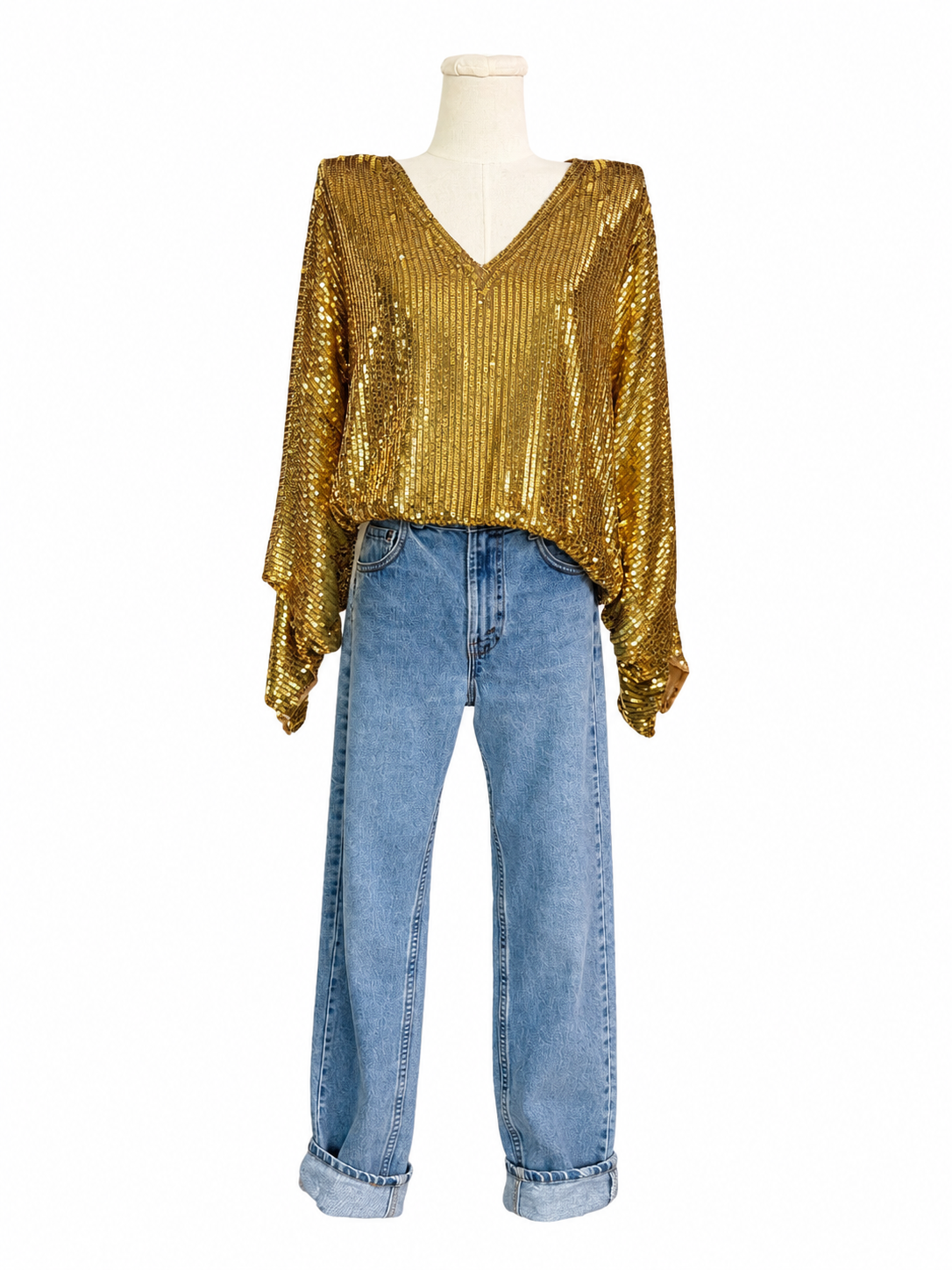 Vintage Gold Sequin 70's Top