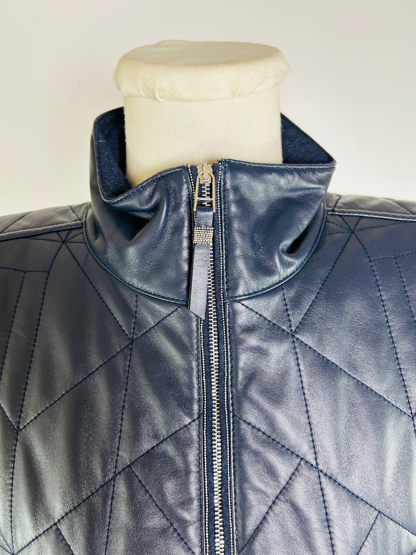 Lafayette 148 Navy Leather Vest