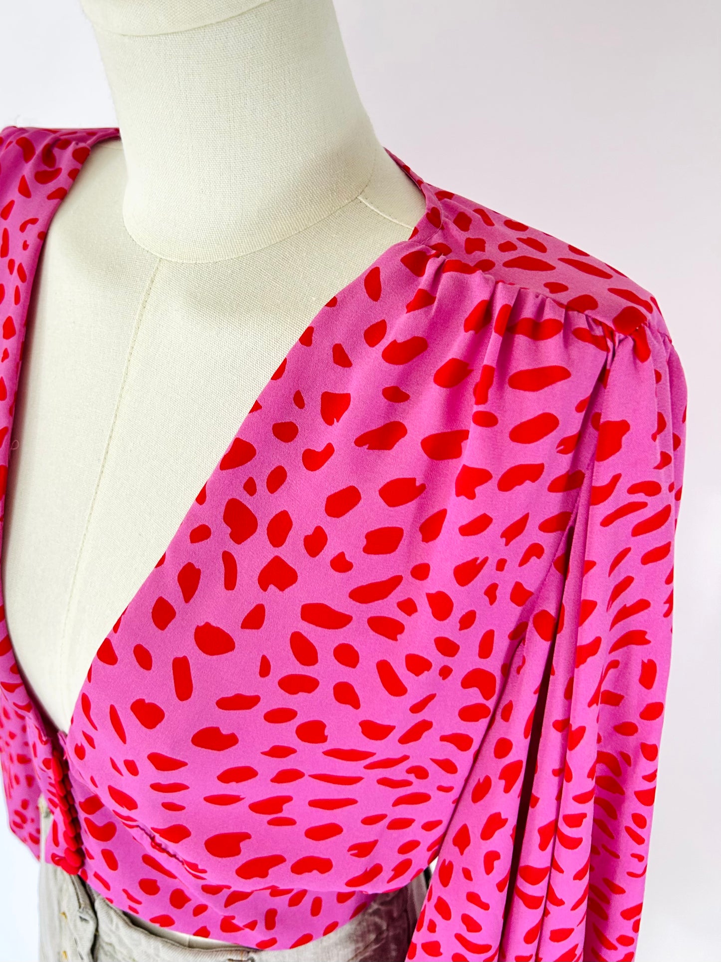 Signature Pink and Red Blouse