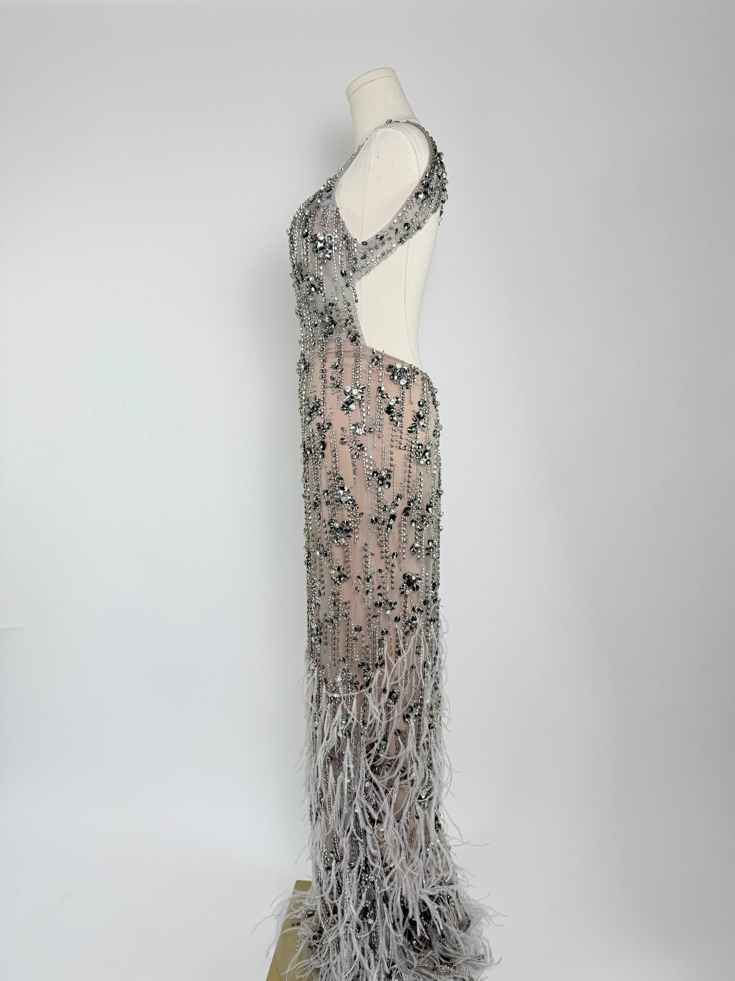 Terani Couture Sequin Mesh Maxi Dress