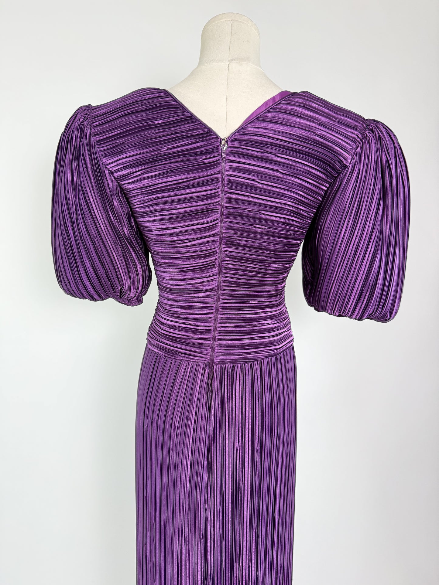 Vintage George F Couture Pleated Maxi Dress