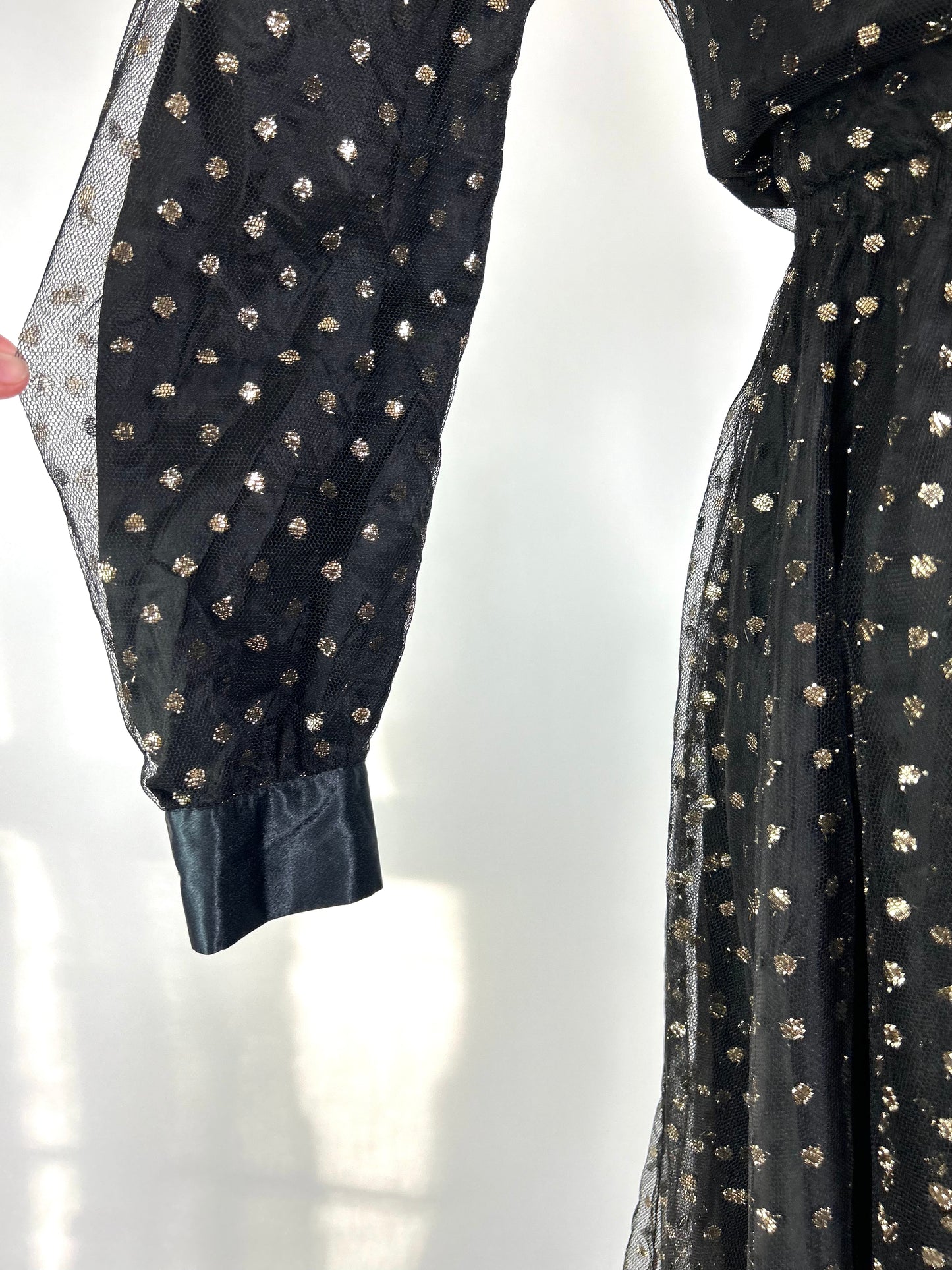 Vintage Halston Gold Polka Dot Dress