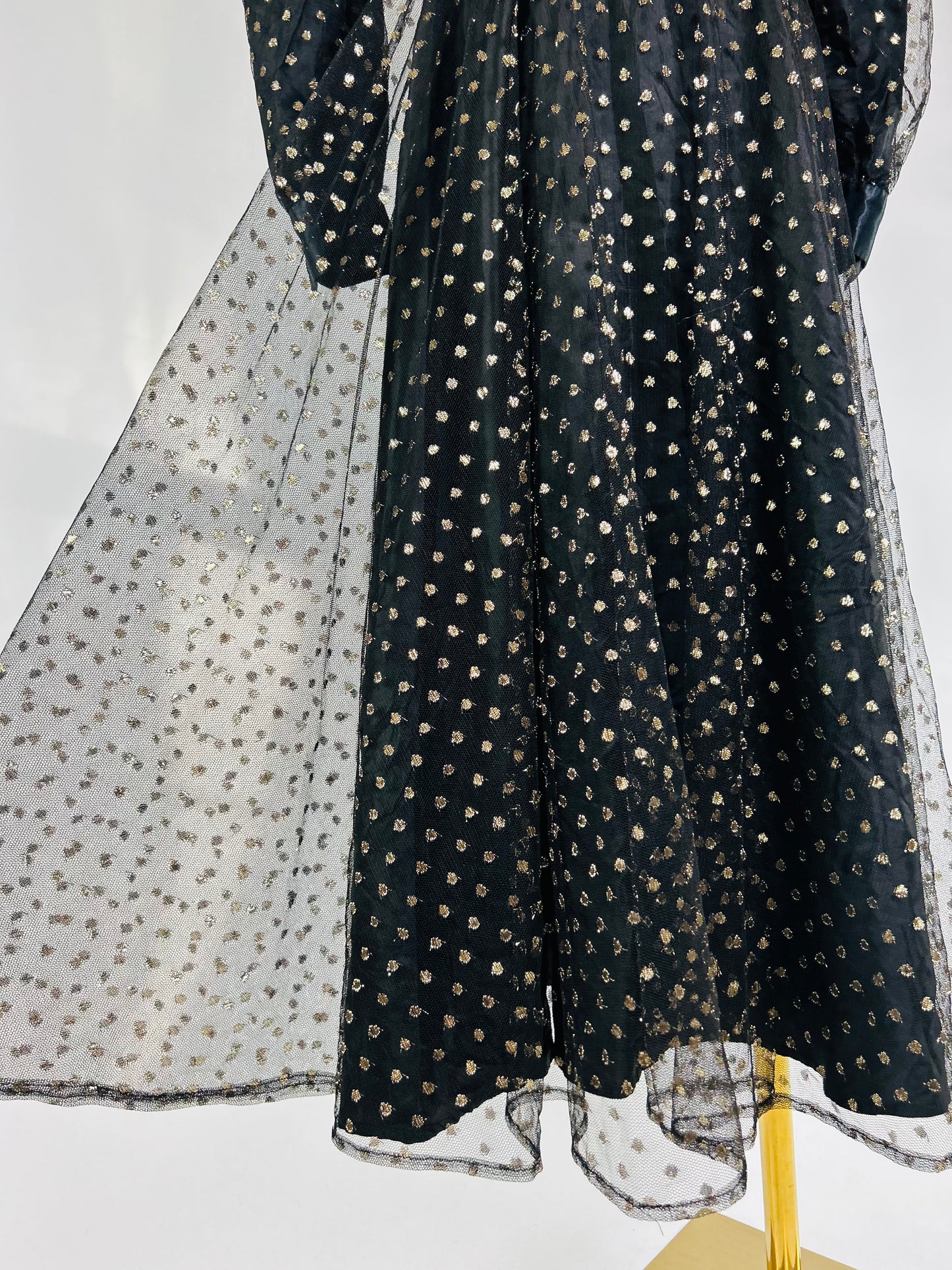 Vintage Halston Gold Polka Dot Dress