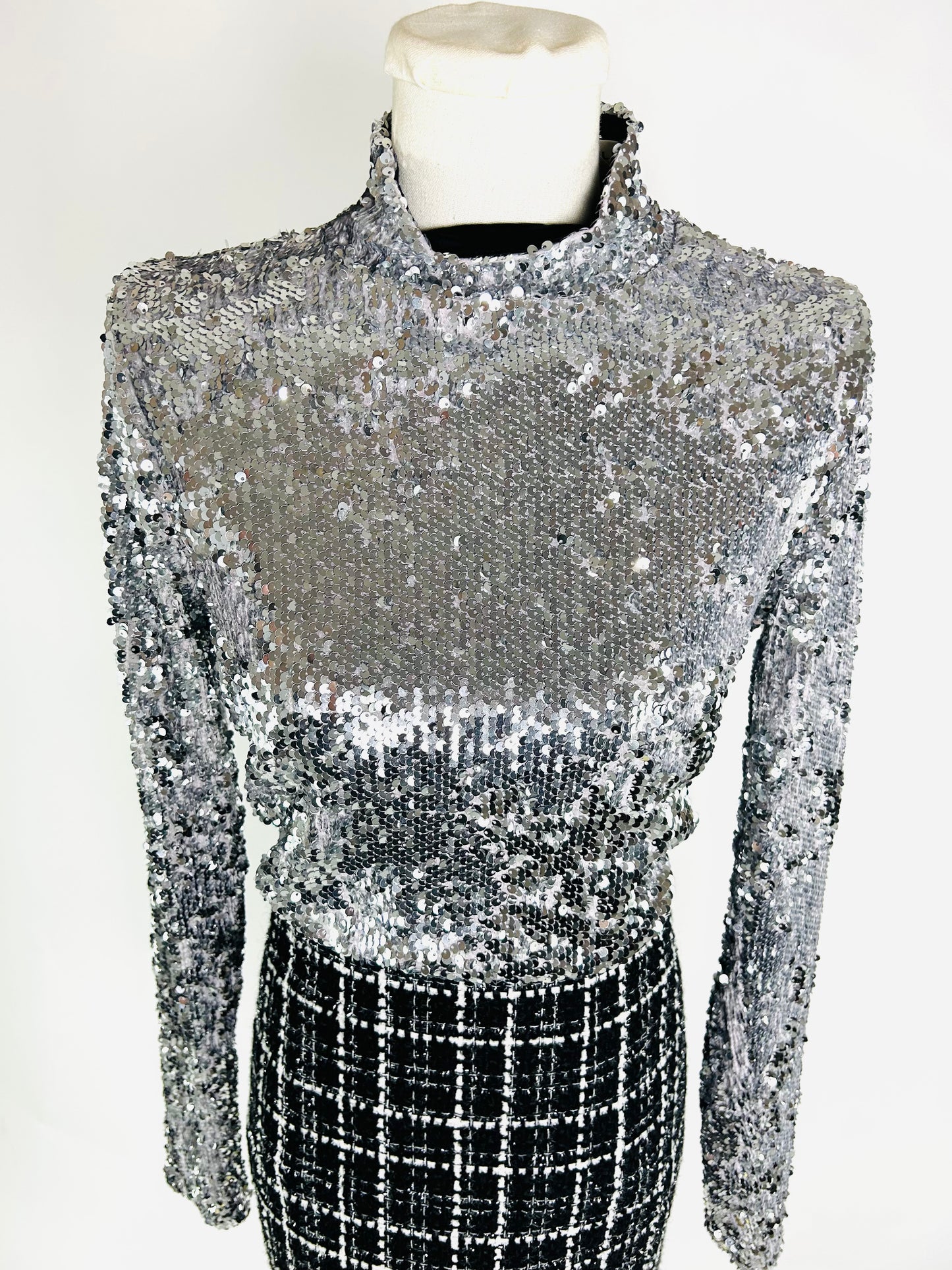 Milly Silver Sequin Top