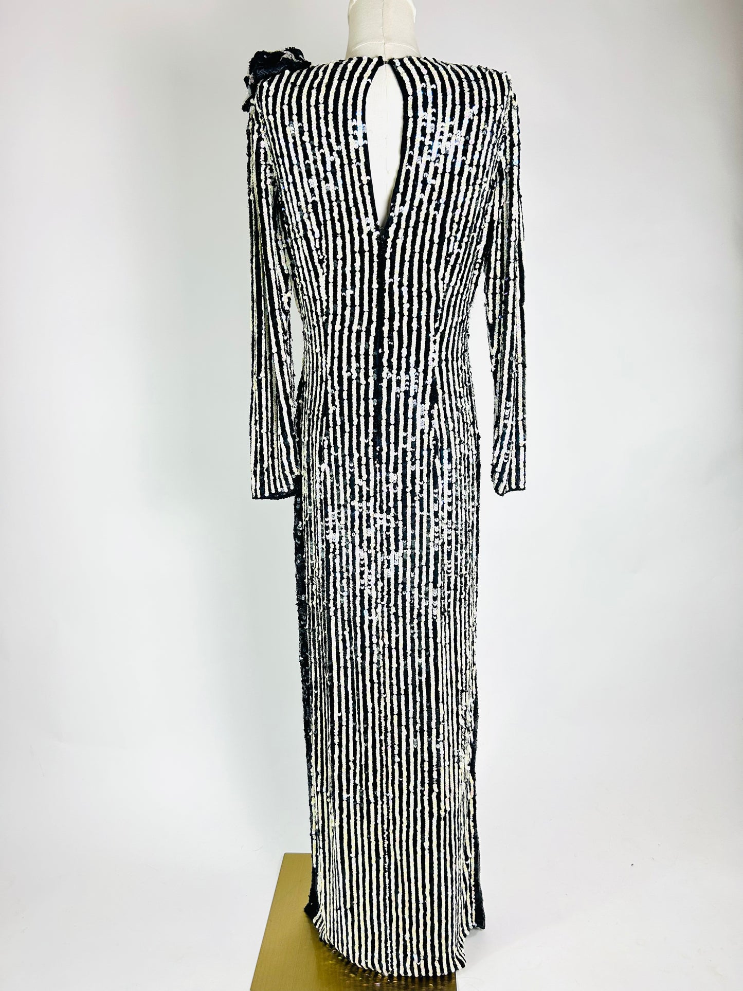 Vintage Alyce Designs Black and White Sequin Dress