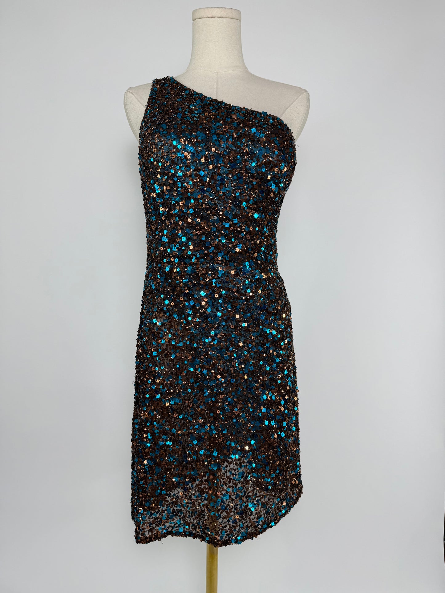 Vintage Scala One Shoulder Beaded Dress
