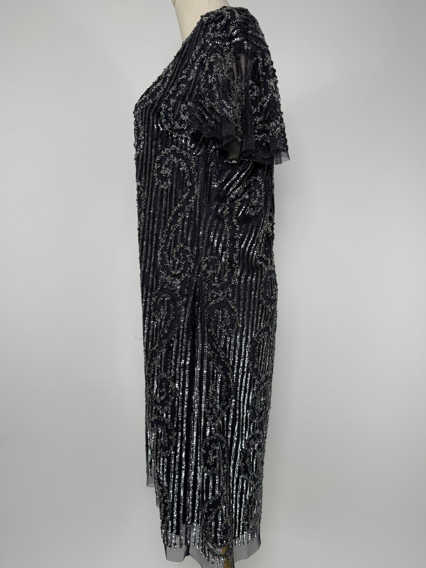 Aidan Mattox Gun Metal Sequin Dress