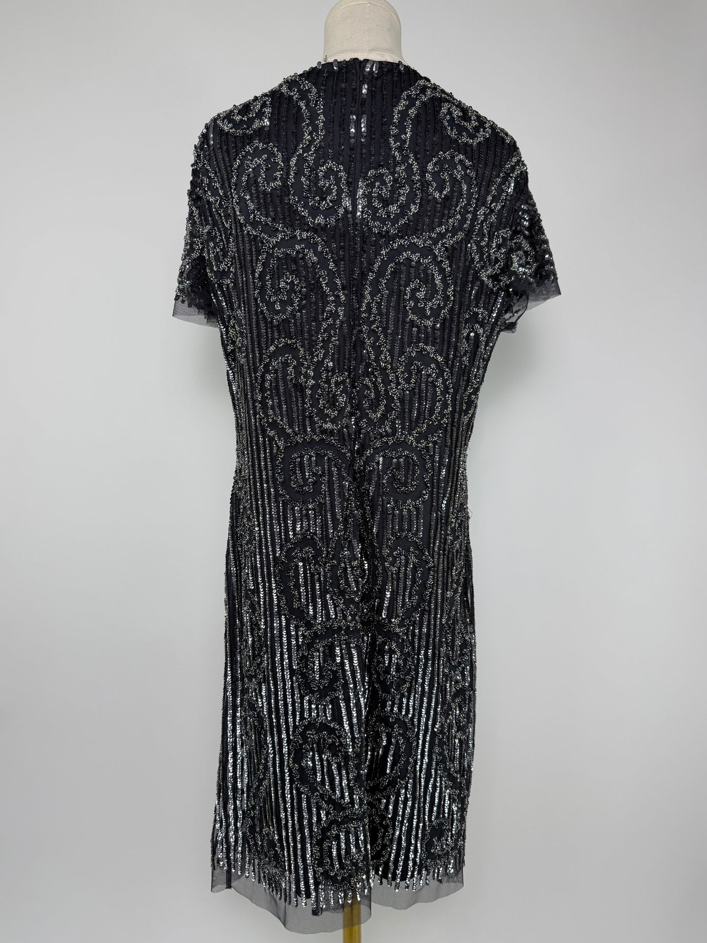 Aidan Mattox Gun Metal Sequin Dress