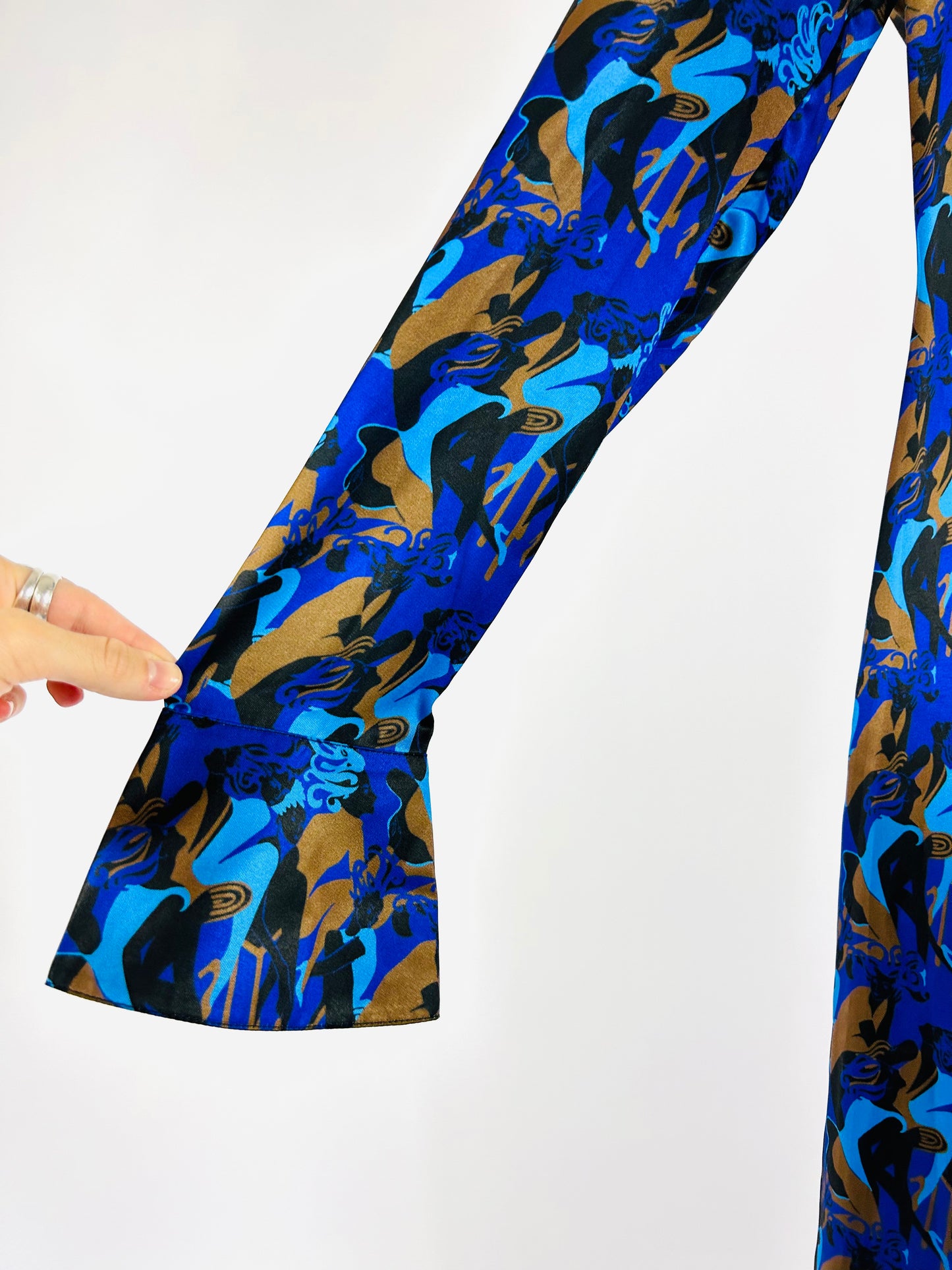 Staud Blue Print Dress