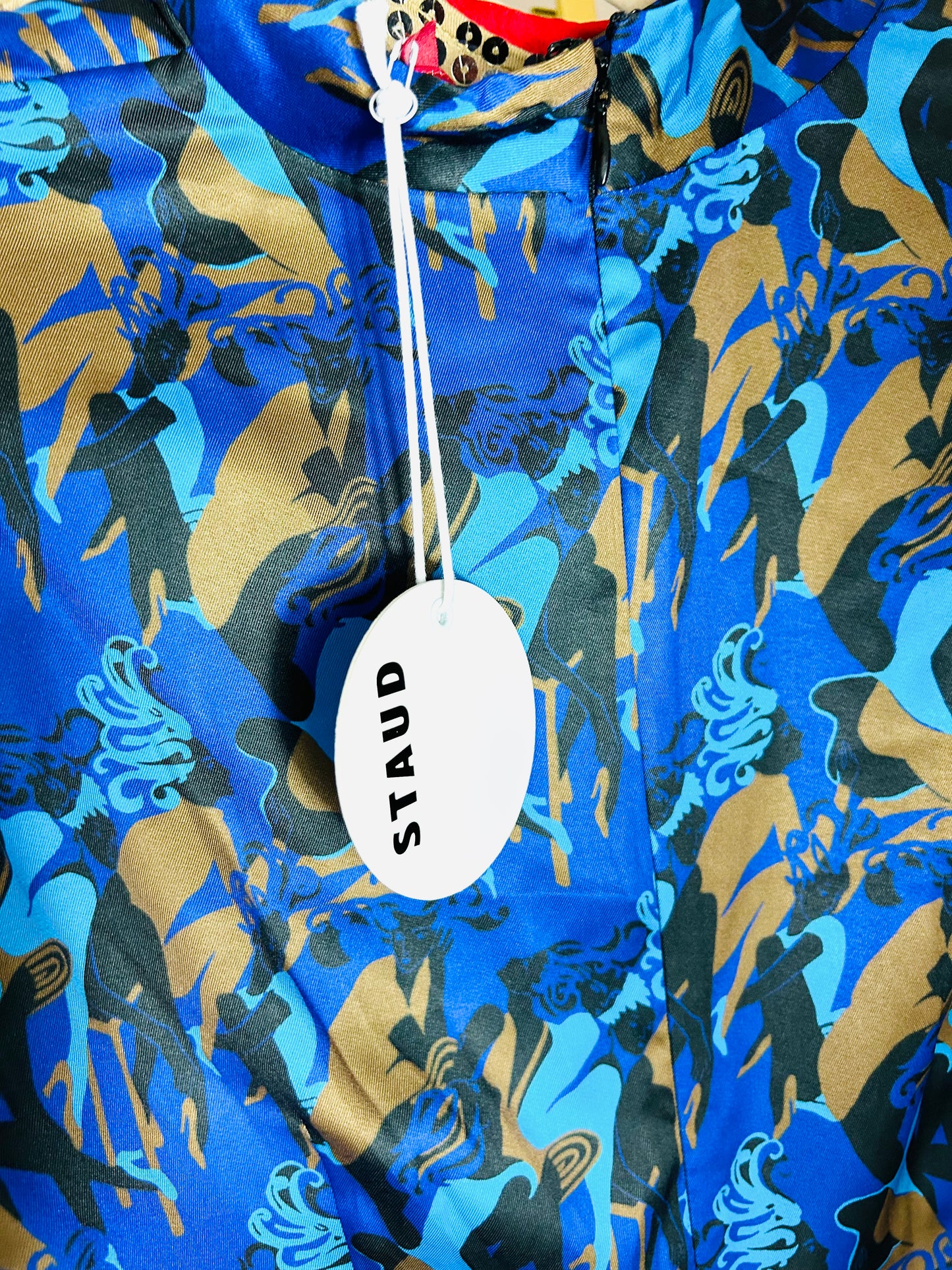 Staud Blue Print Dress