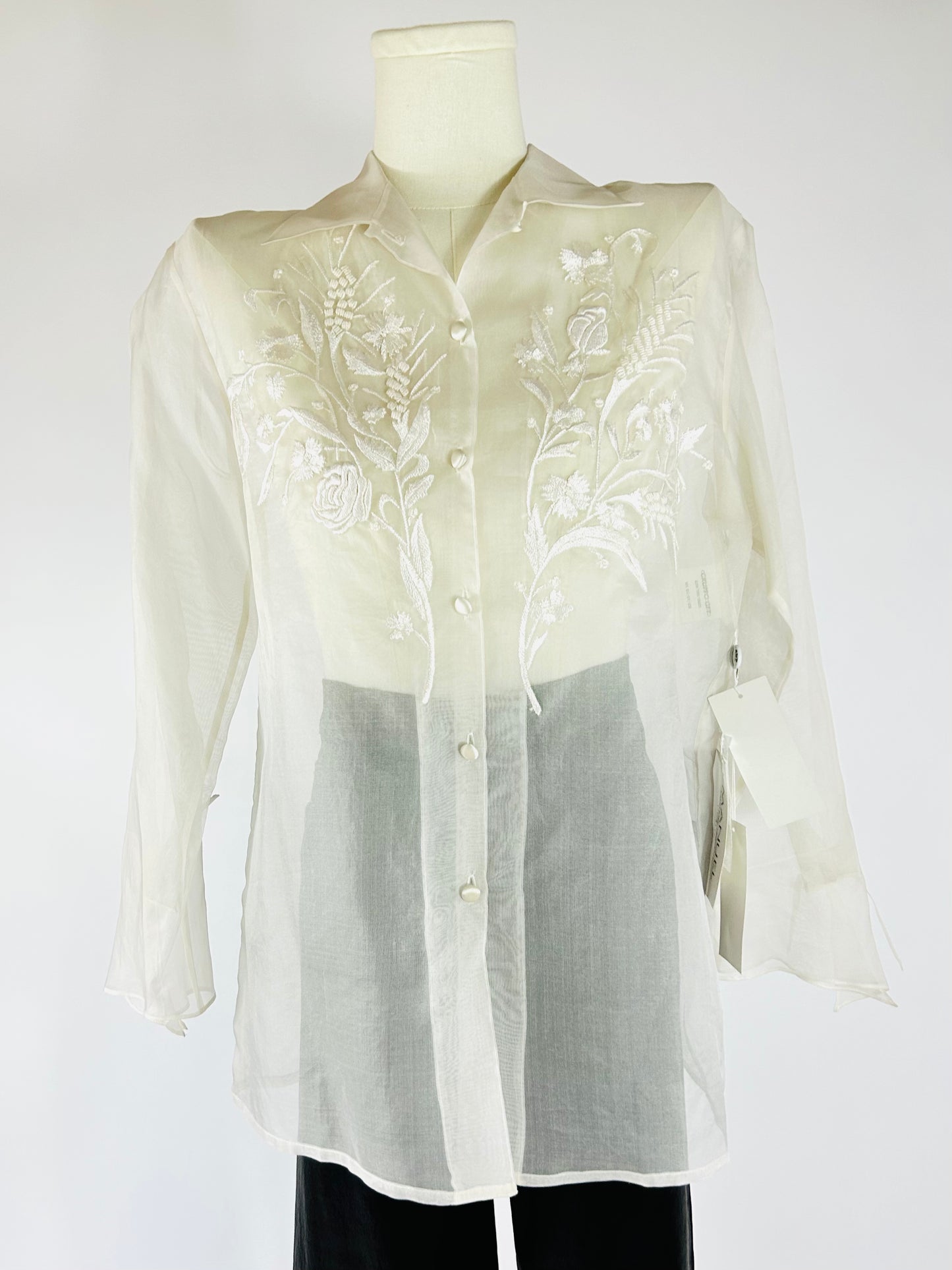 Vintage Emanuel Ungaro Sheer Embroidered top