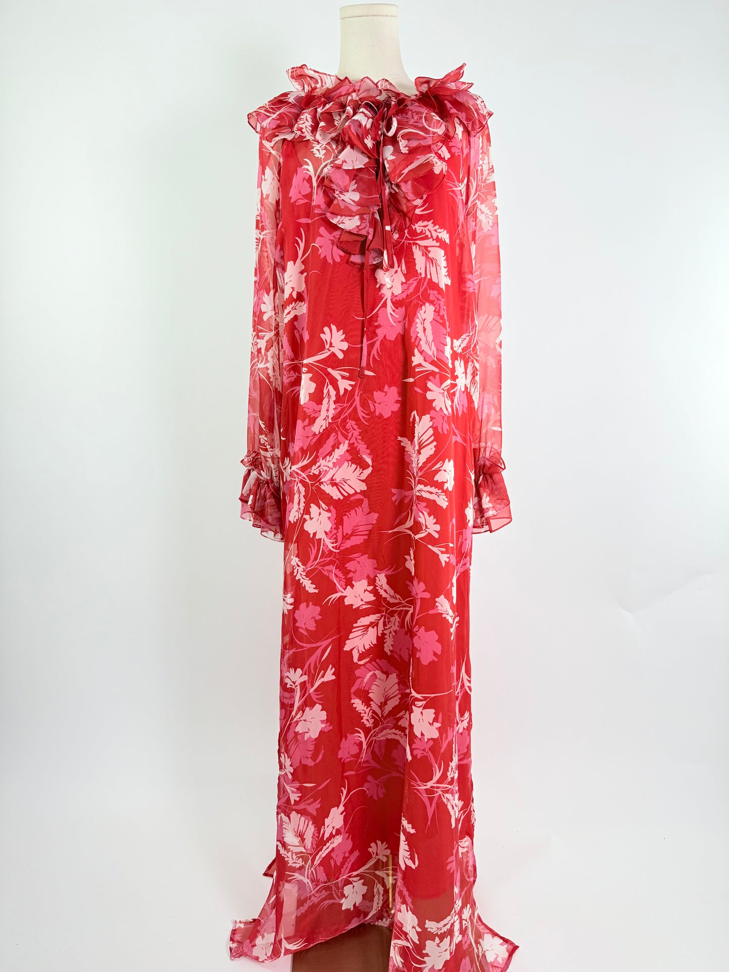 P.A.R.O.S.H Red Floral Maxi Dress