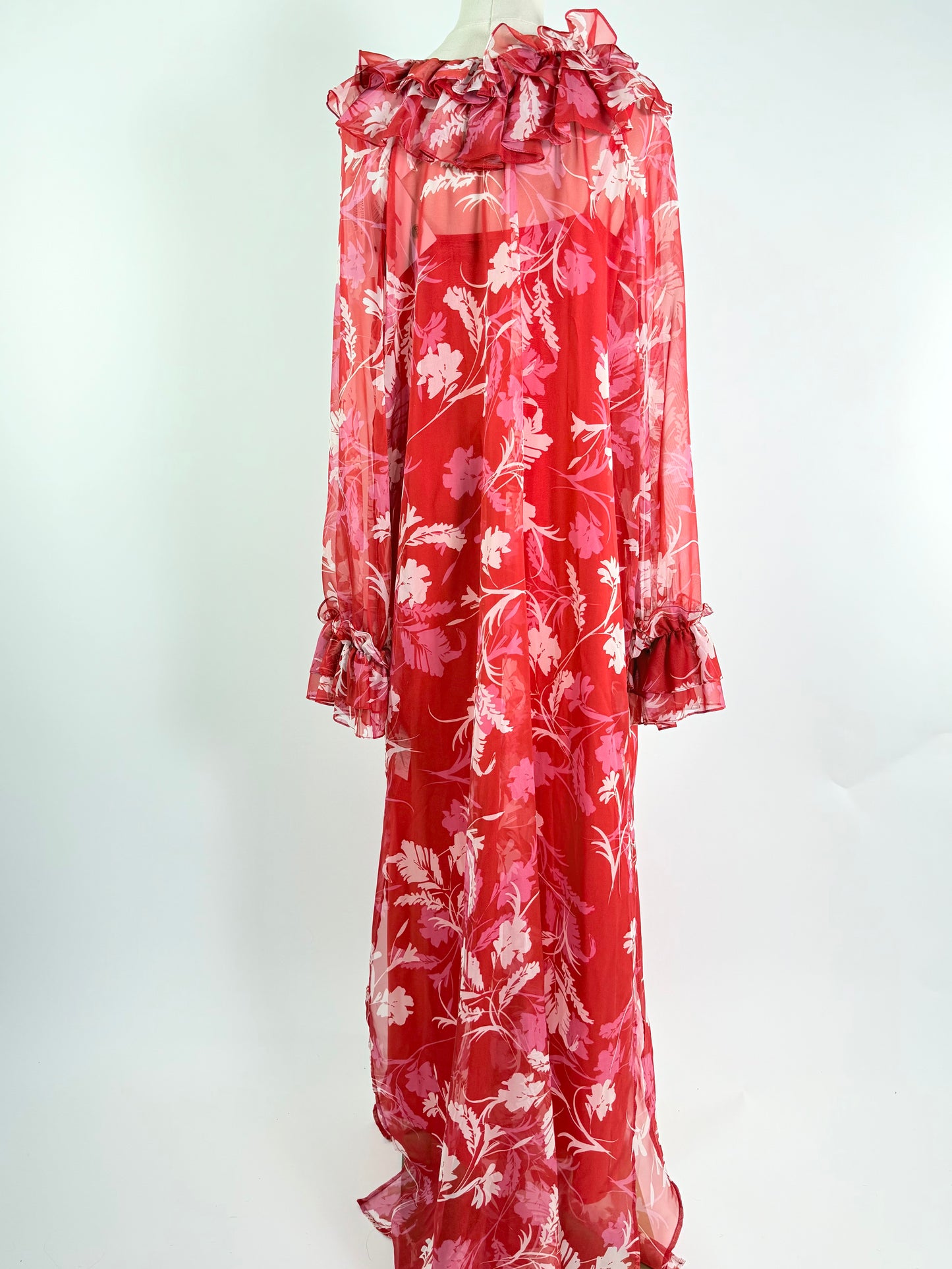 P.A.R.O.S.H Red Floral Maxi Dress