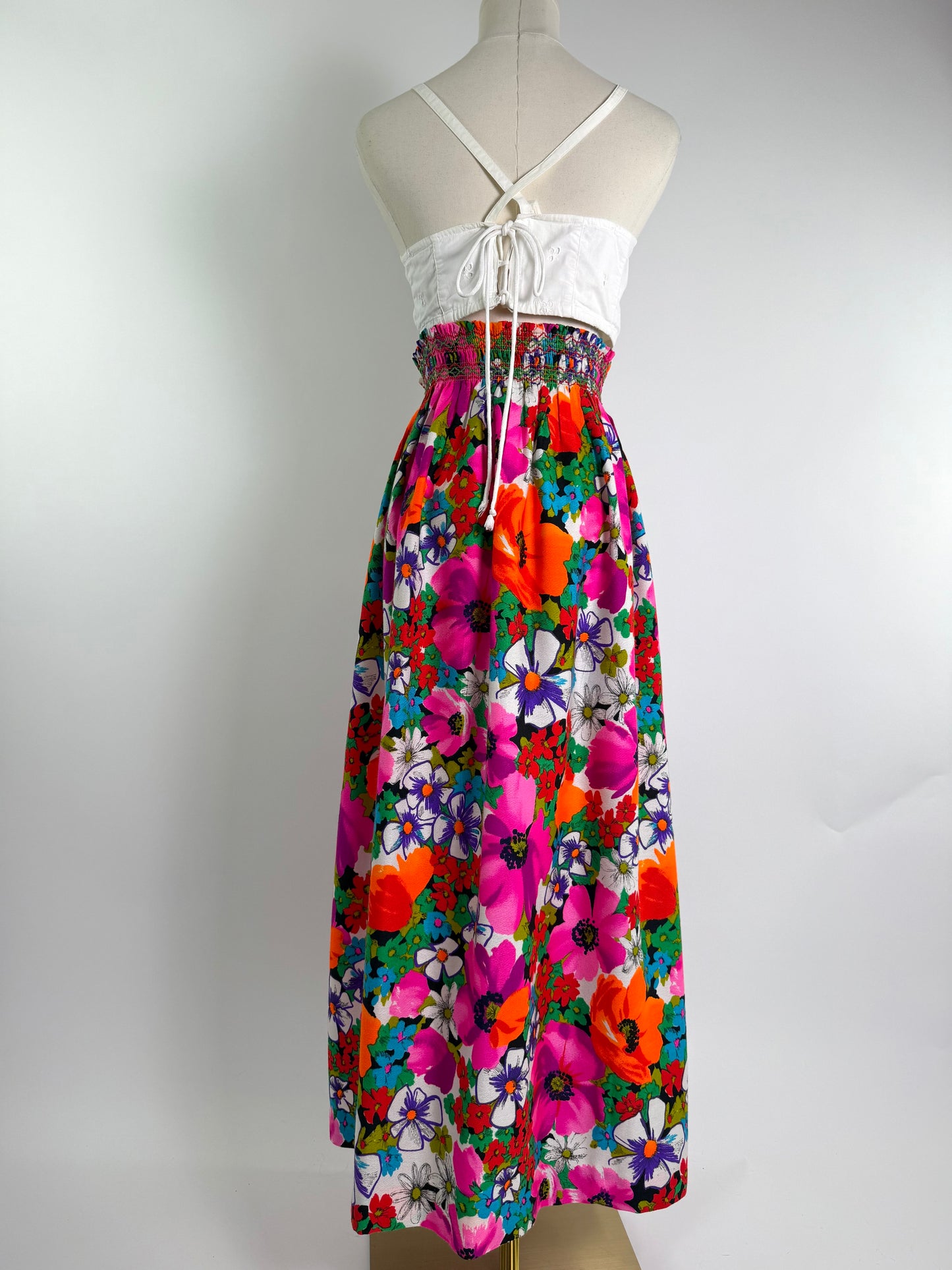Vintage 1970s Floral Maxi Skirt