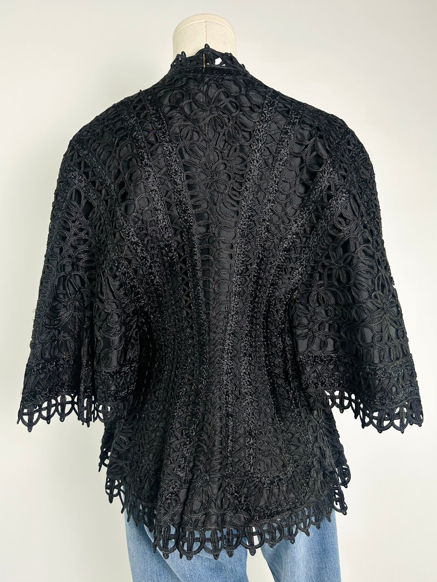 Black Victorian Soutache Top