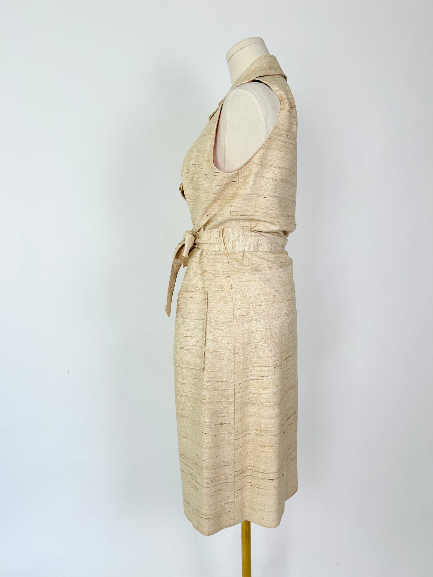 Vintage Bonwit Teller Woven Natural Dress
