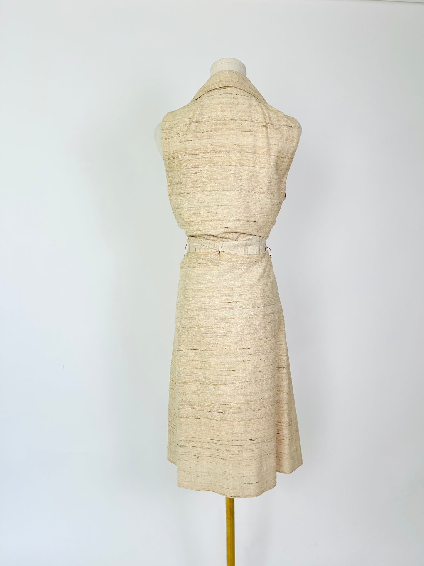 Vintage Bonwit Teller Woven Natural Dress