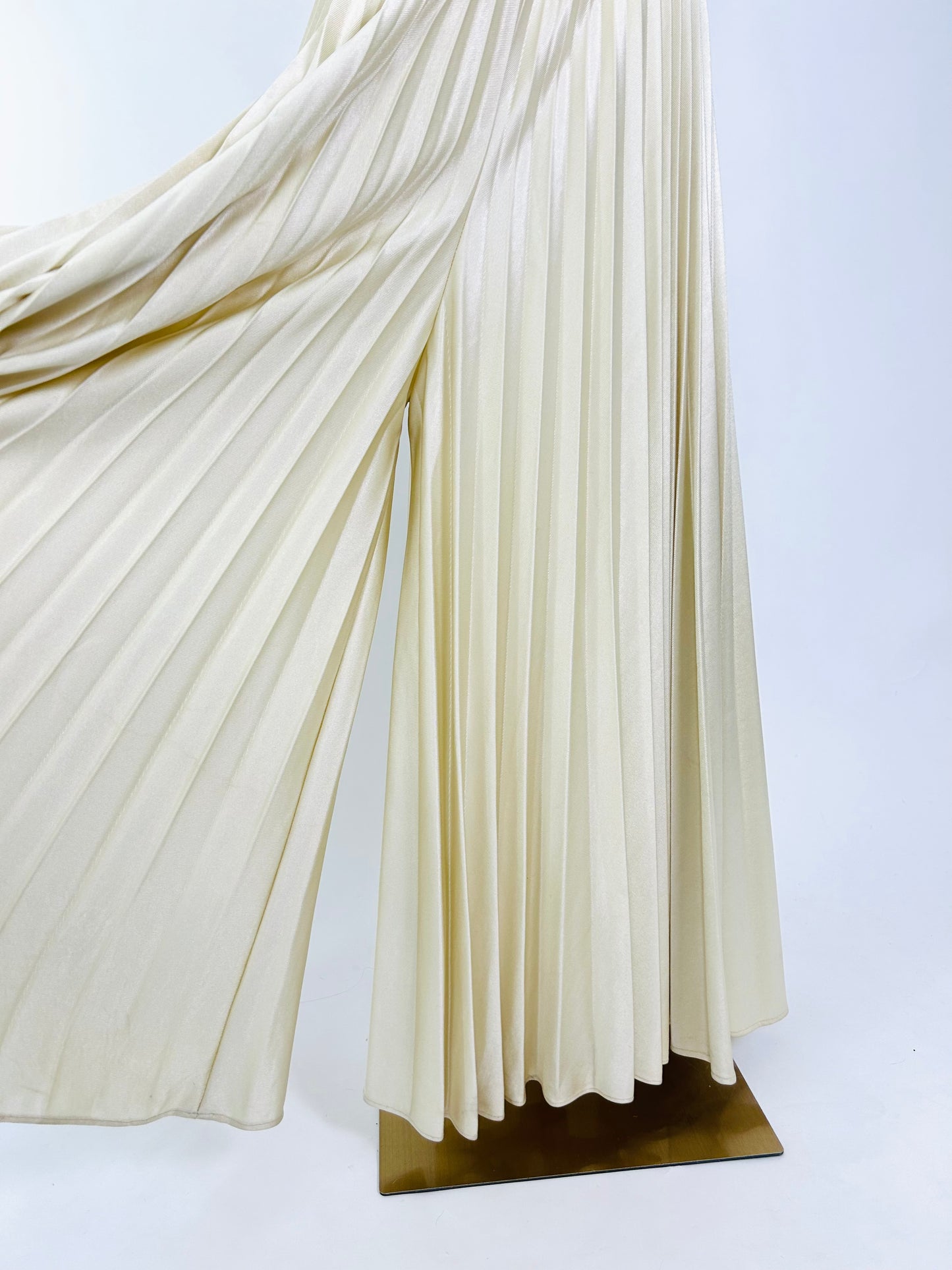 Vintage 1970s Perma Pleat Palazzo Jumpsuit